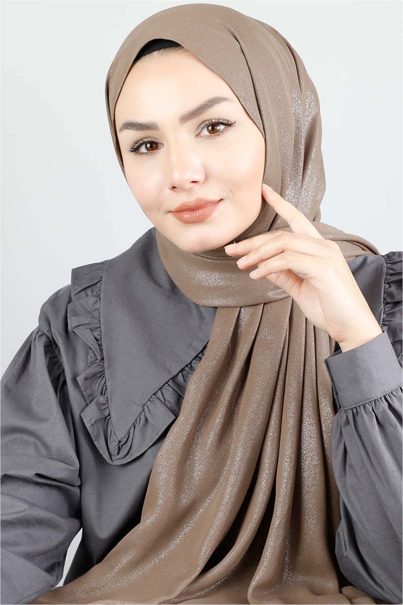 4213 Simli Bronz Kahve Şal