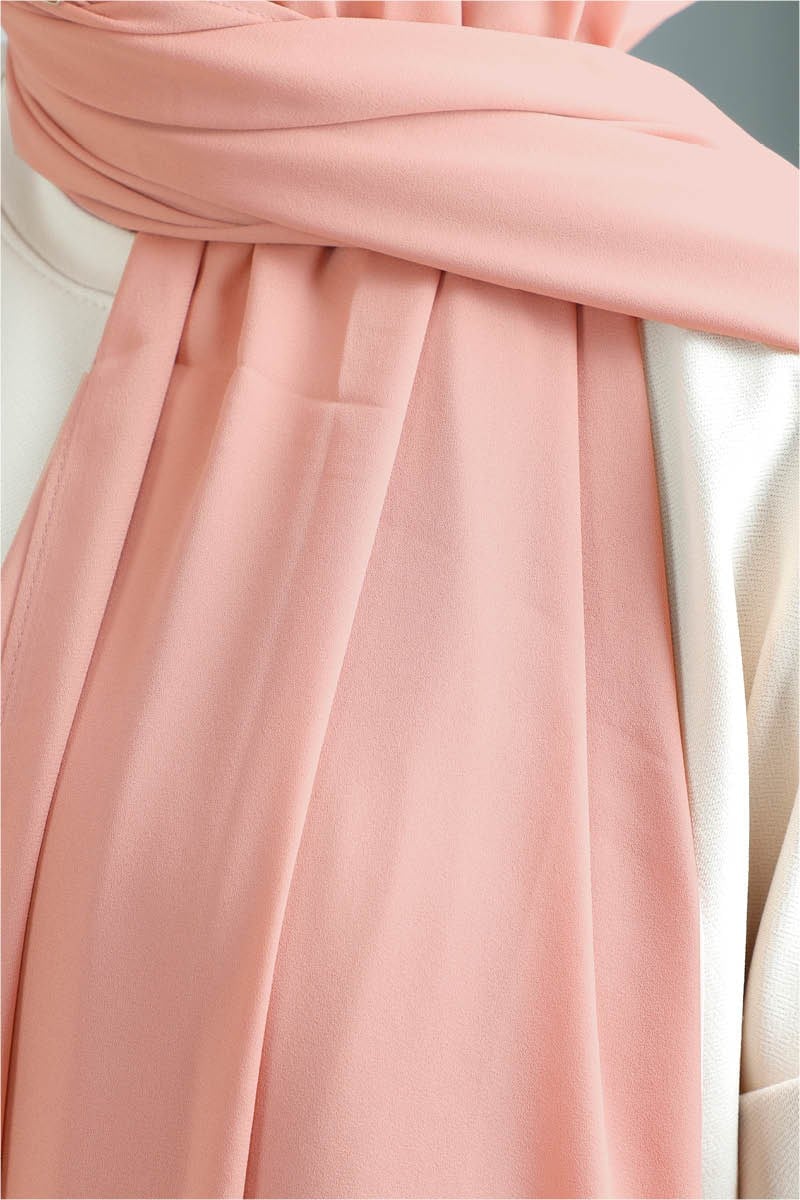7777 Krep Şifon Soft Pembe Şal 