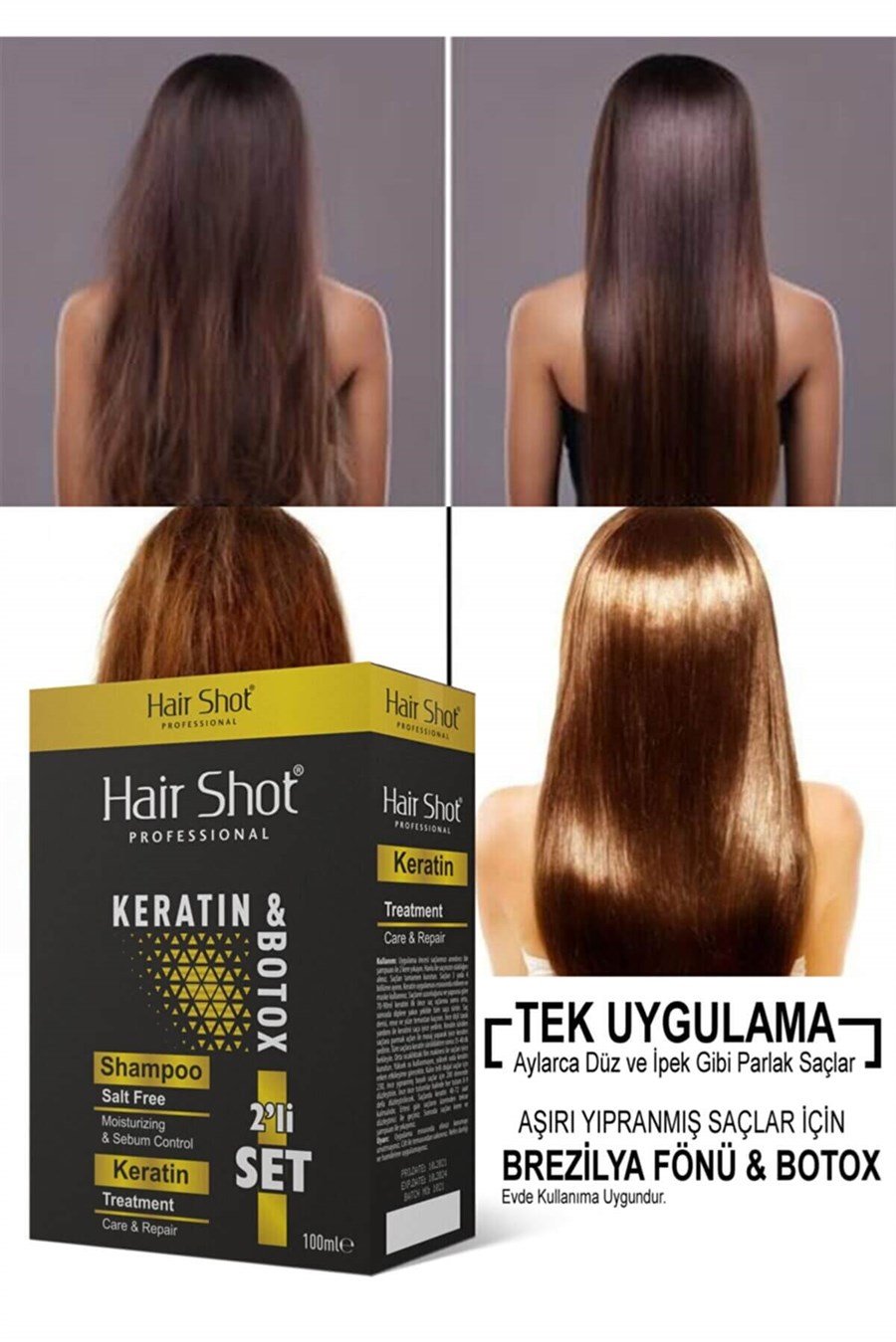 Hair Shot Keratin & Botox Brezilya Fönü Seti 2*100 MLHair Shot