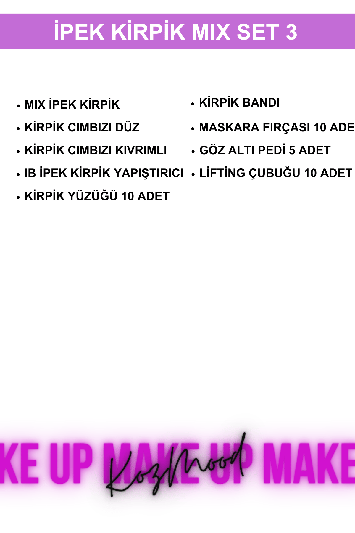 İpek Kirpik Mix Set 3 | Profesyonel Takma İpek Kirpik SetiKocaman Kozmetik