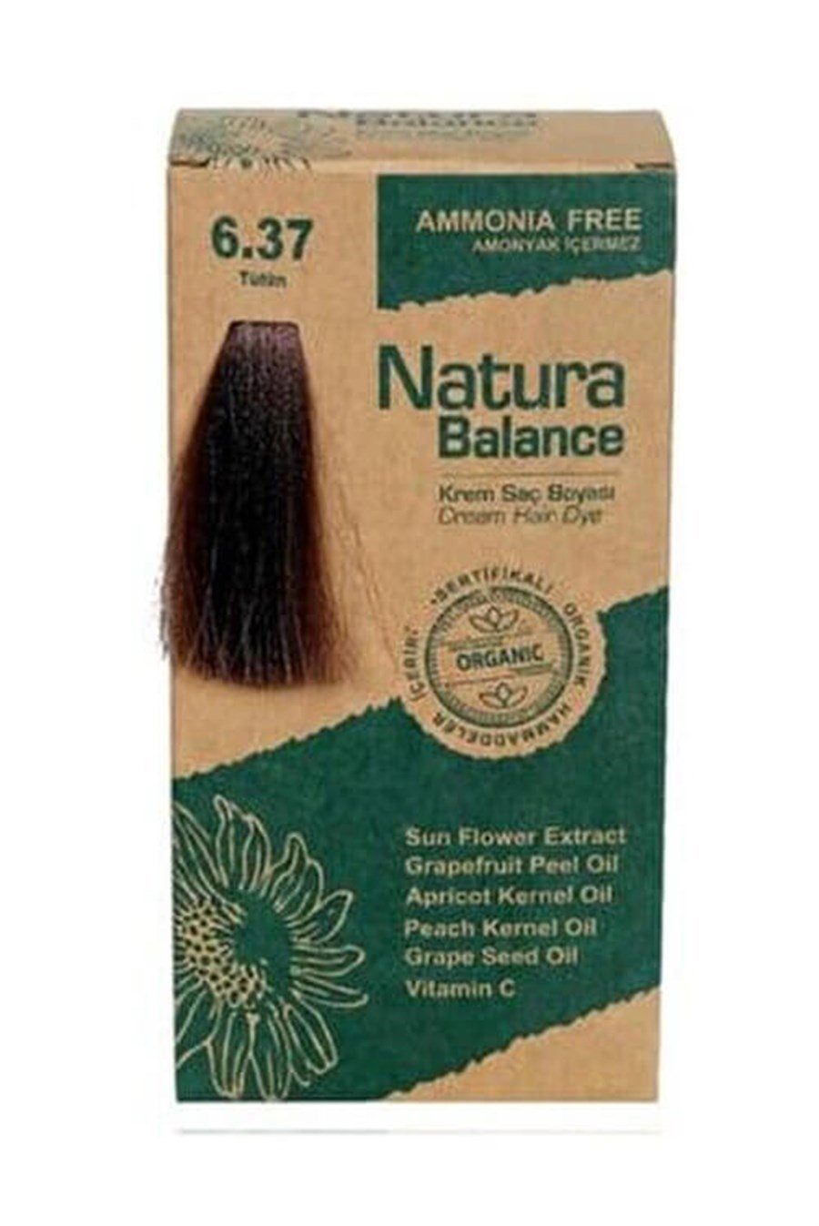 Natura Balance Bitkisel Kit Saç Boyası 6.37 TütünNatura Balance