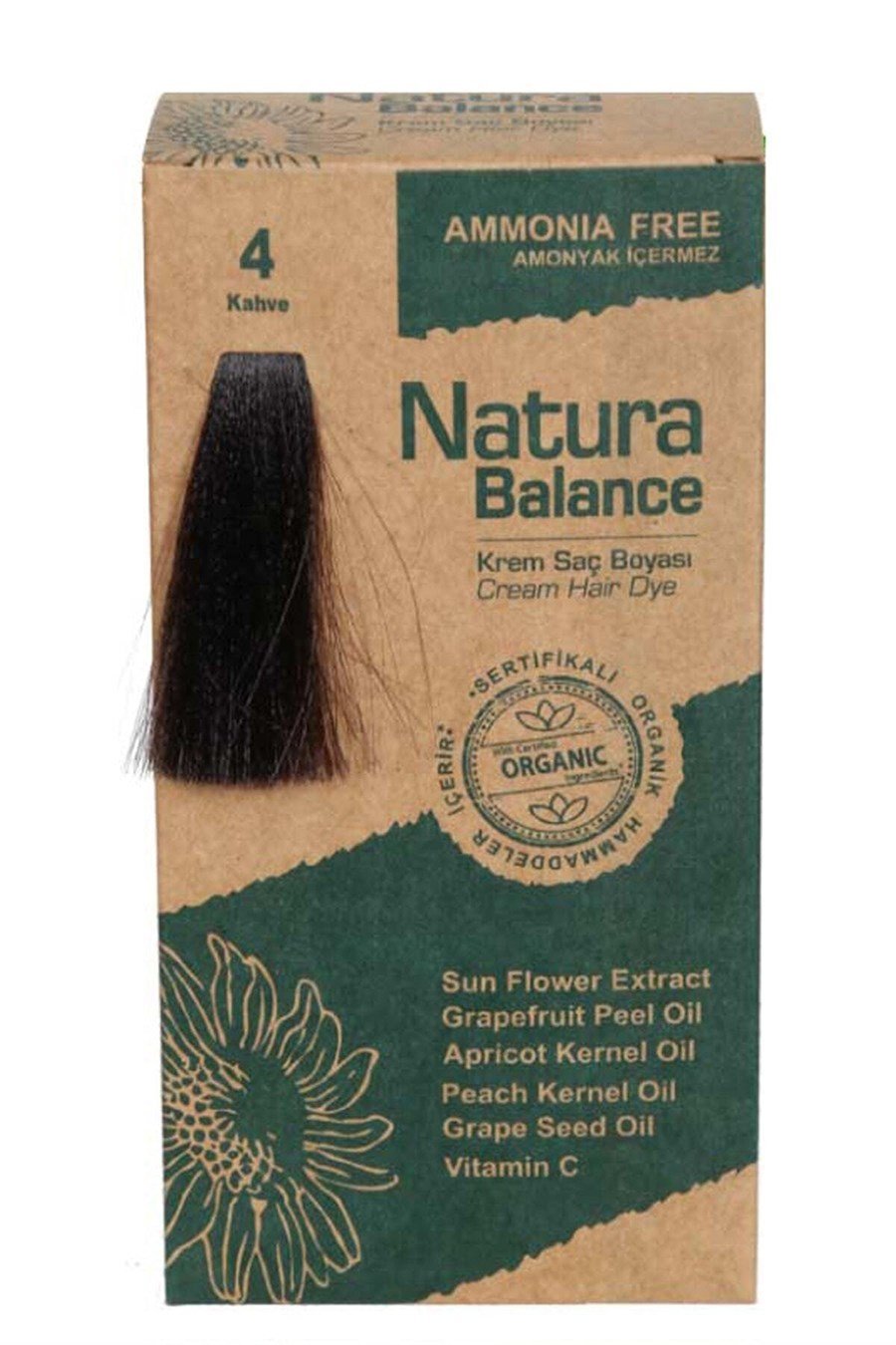 Natura Balance Bitkisel Kit Saç Boyası 4 KahveNatura Balance