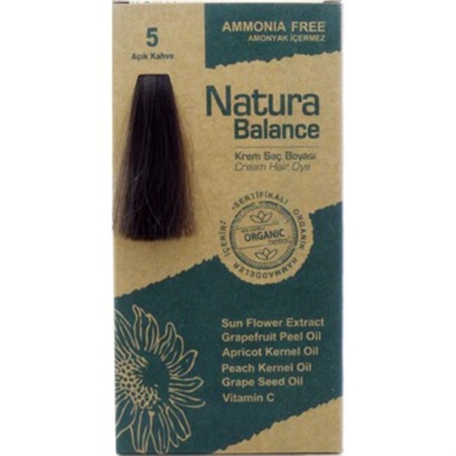 Natura Balance Bitkisel Kit Saç Boyası 5 Açık KahveNatura Balance