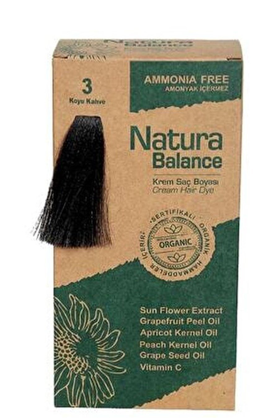 Natura Balance Bitkisel Kit Saç Boyası 3 Koyu KahveNatura Balance