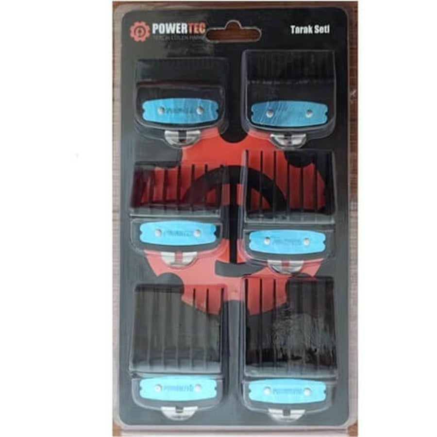 Powertec Tıraş Makinesi Tarak Seti 6'lı SiyahPowertec