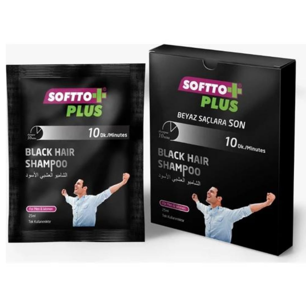 Softto Plus Tek Kullanımlık Siyah ŞampuanSoftto Plus
