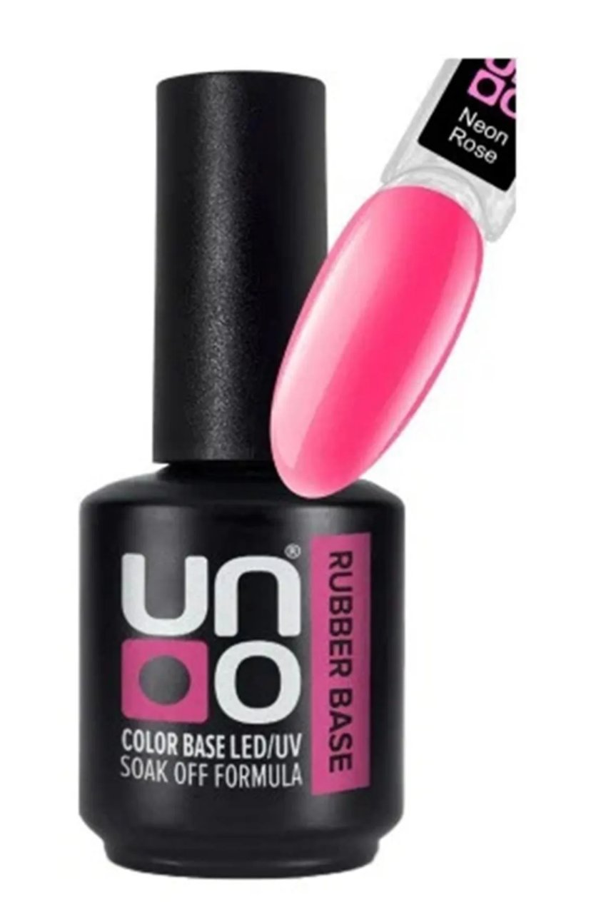 Uno Rubber Base Neon Kalıcı Oje Gül 15 MlUno
