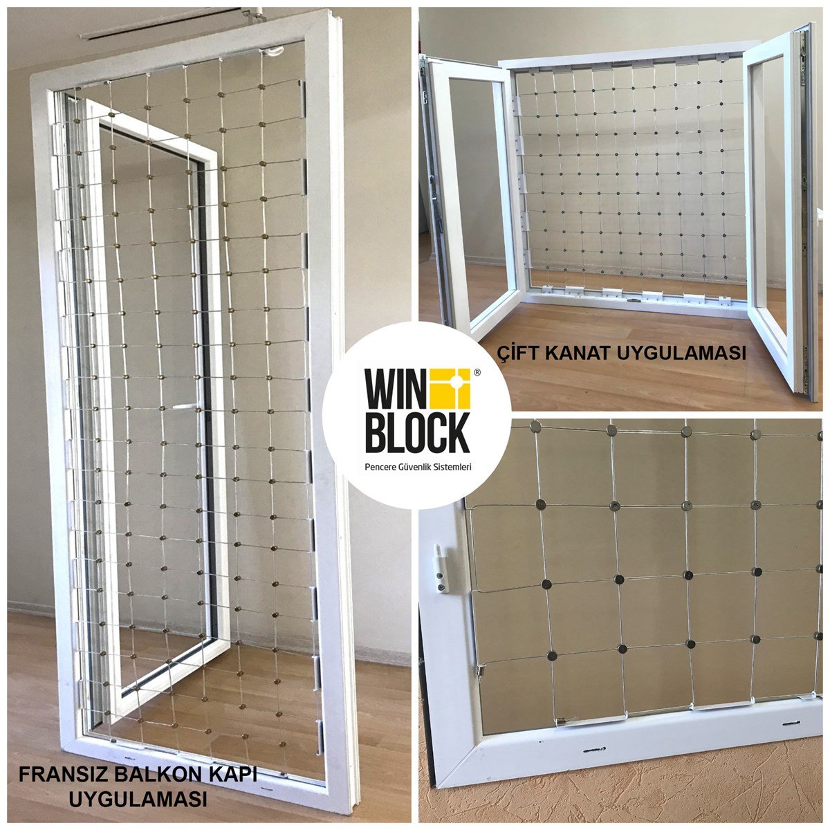 BÜYÜK BOY - WINBLOCK Çocuklar için Pencere Çelik Güvenlik Ağı – Yeni Nesil Pencere Korkuluk Sistemi