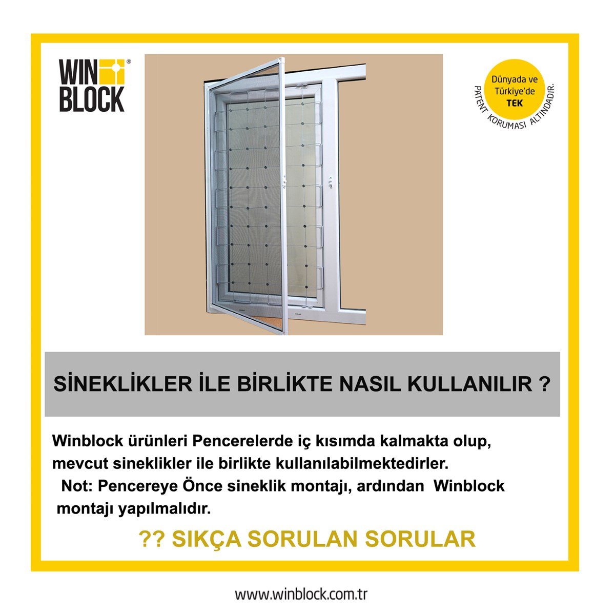 BÜYÜK BOY - WINBLOCK Çocuklar için Pencere Çelik Güvenlik Ağı – Yeni Nesil Pencere Korkuluk Sistemi