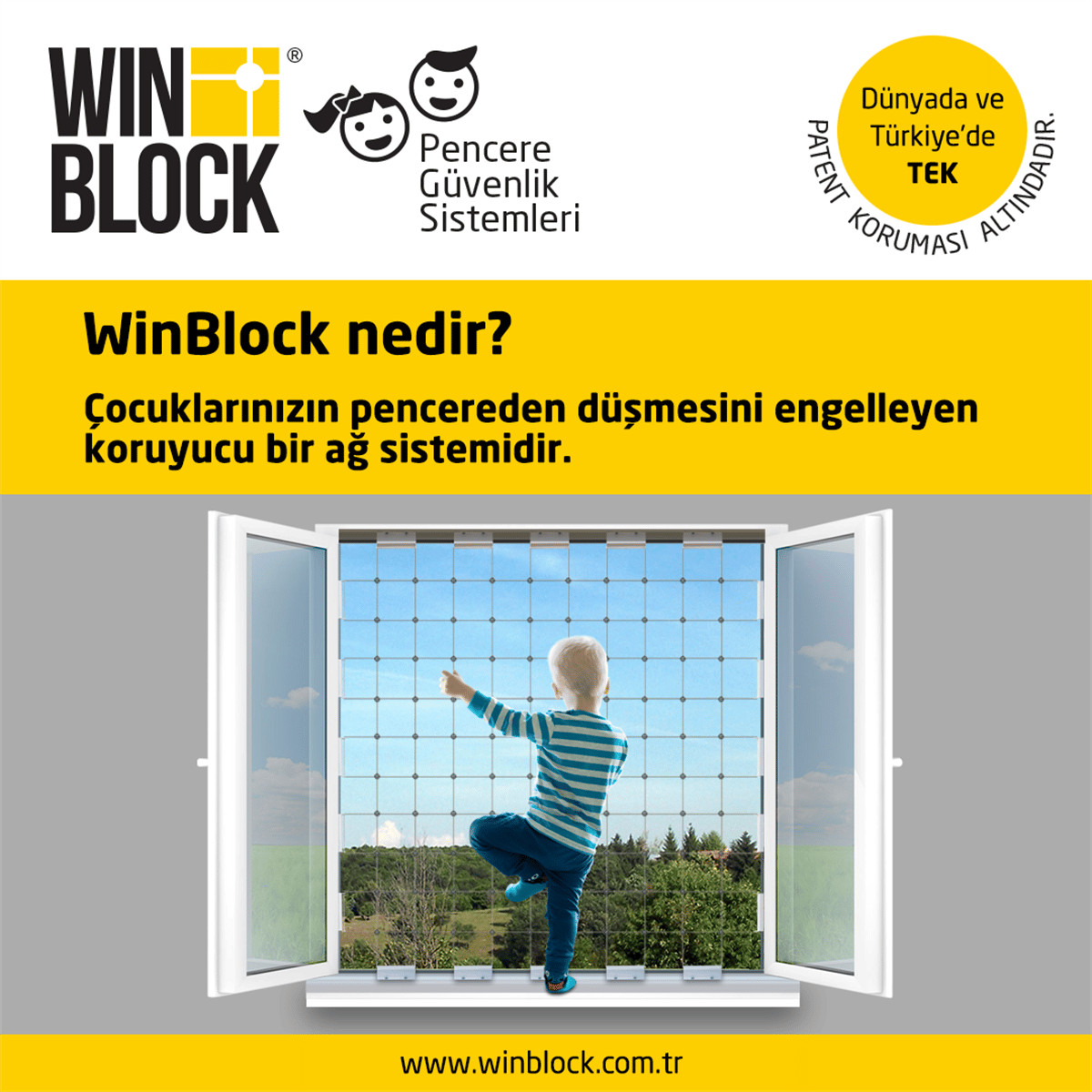 Winblock - Balkonlar için Çocuk Güvenlik Sistemi ( 4 M² )