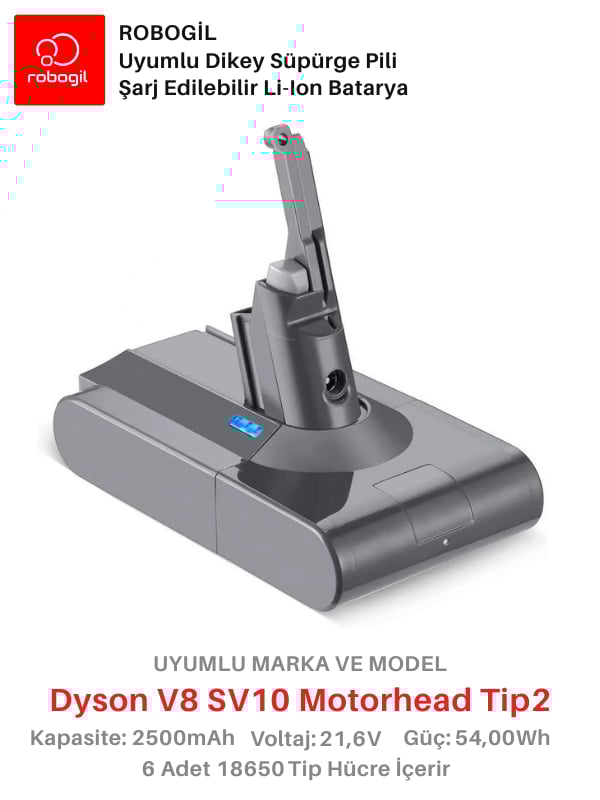 Dyson V8 SV10 Motorhead Tip2 Uyumlu Pil Paketi / Bataryası DysV8-SV10-23