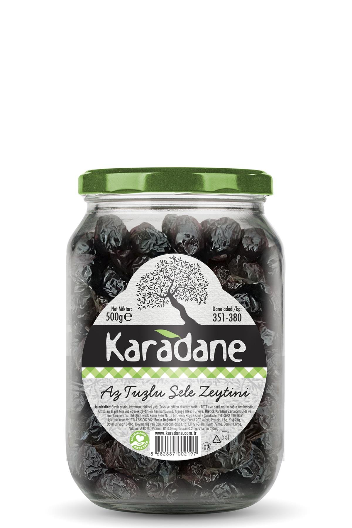 Az Tuzlu Sele Zeytini 351-380 Yeşil Pötikare-500g