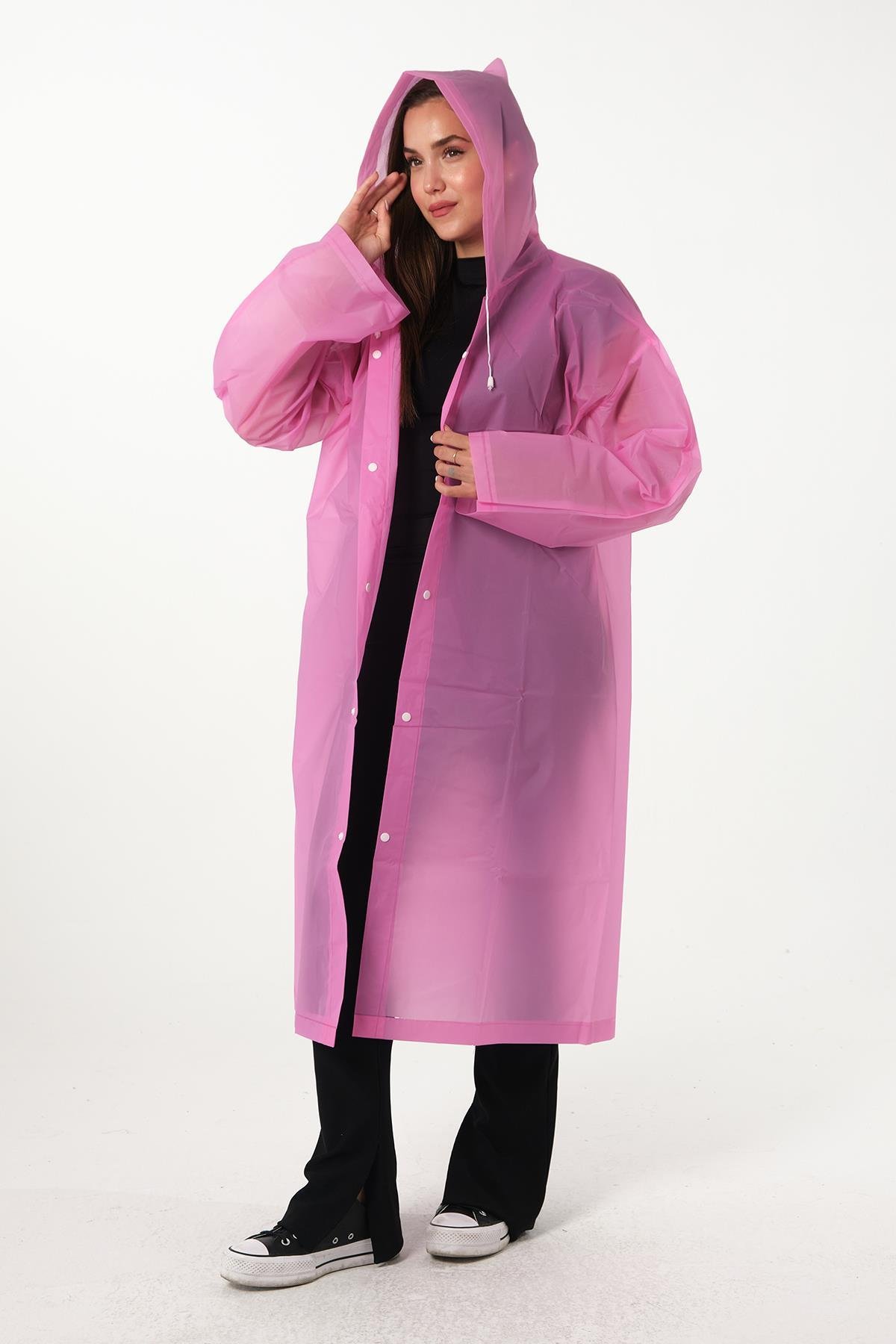 MV090-8 Pembe Su Rüzgar Geçirmez Yağmurluk
