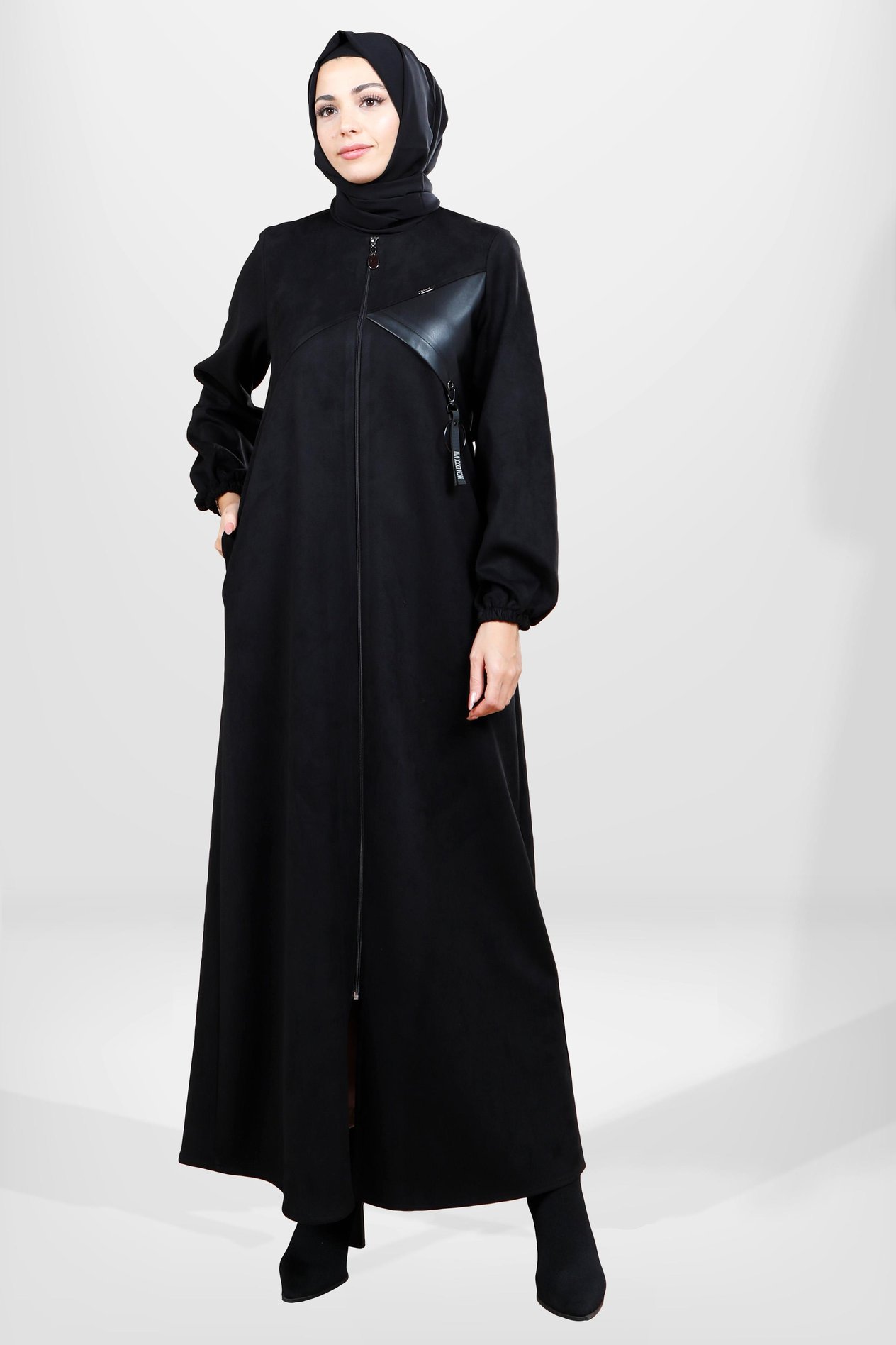 Beyza-3803 SÜET FERACE SİYAH SCUBA SÜET