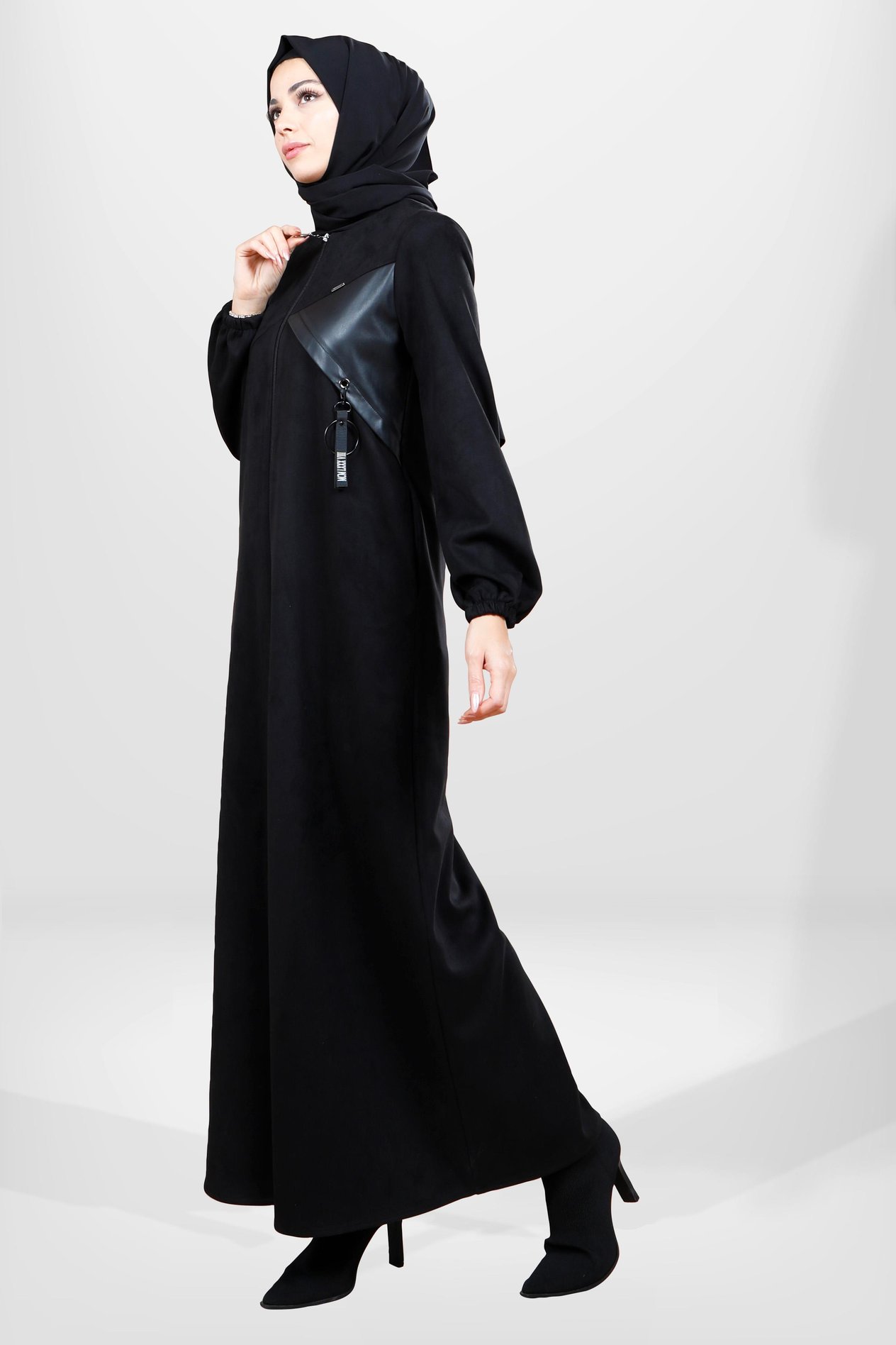 Beyza-3803 SÜET FERACE SİYAH SCUBA SÜET