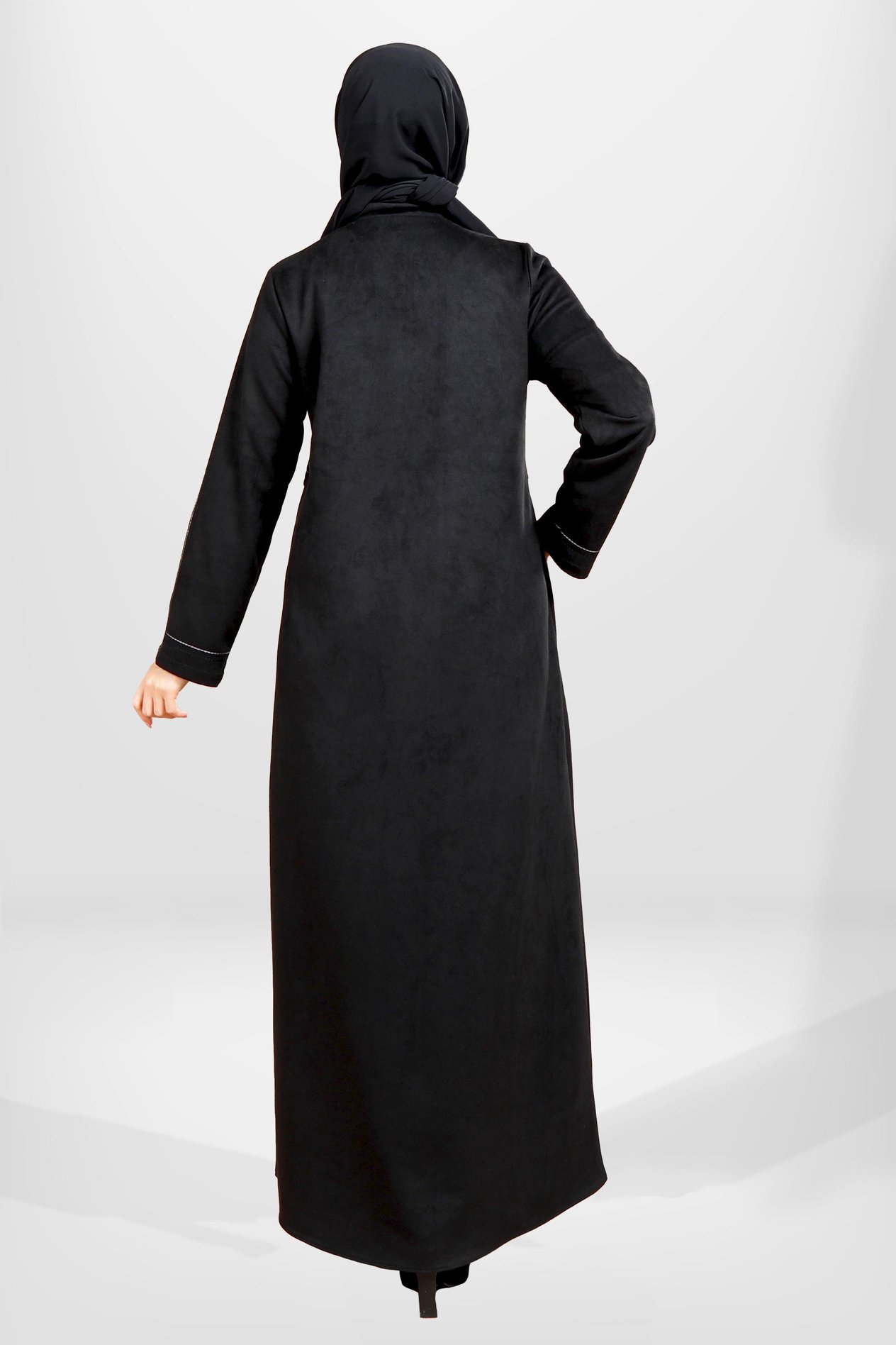 Beyza-3804 FERACE SİYAH SCUBA SÜET