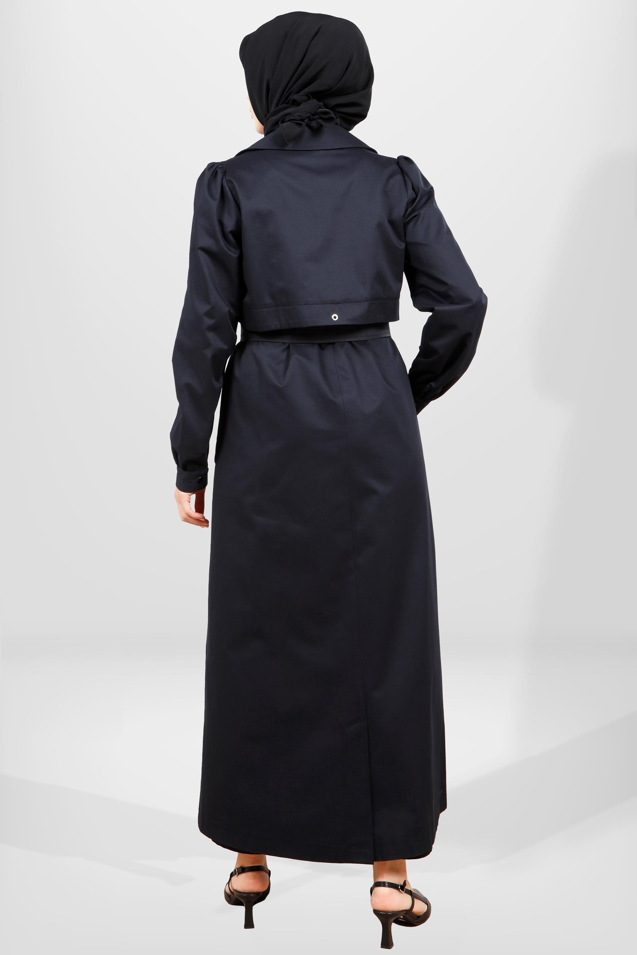 Beyza-3839 UZUN TRENÇKOT LACİVERT