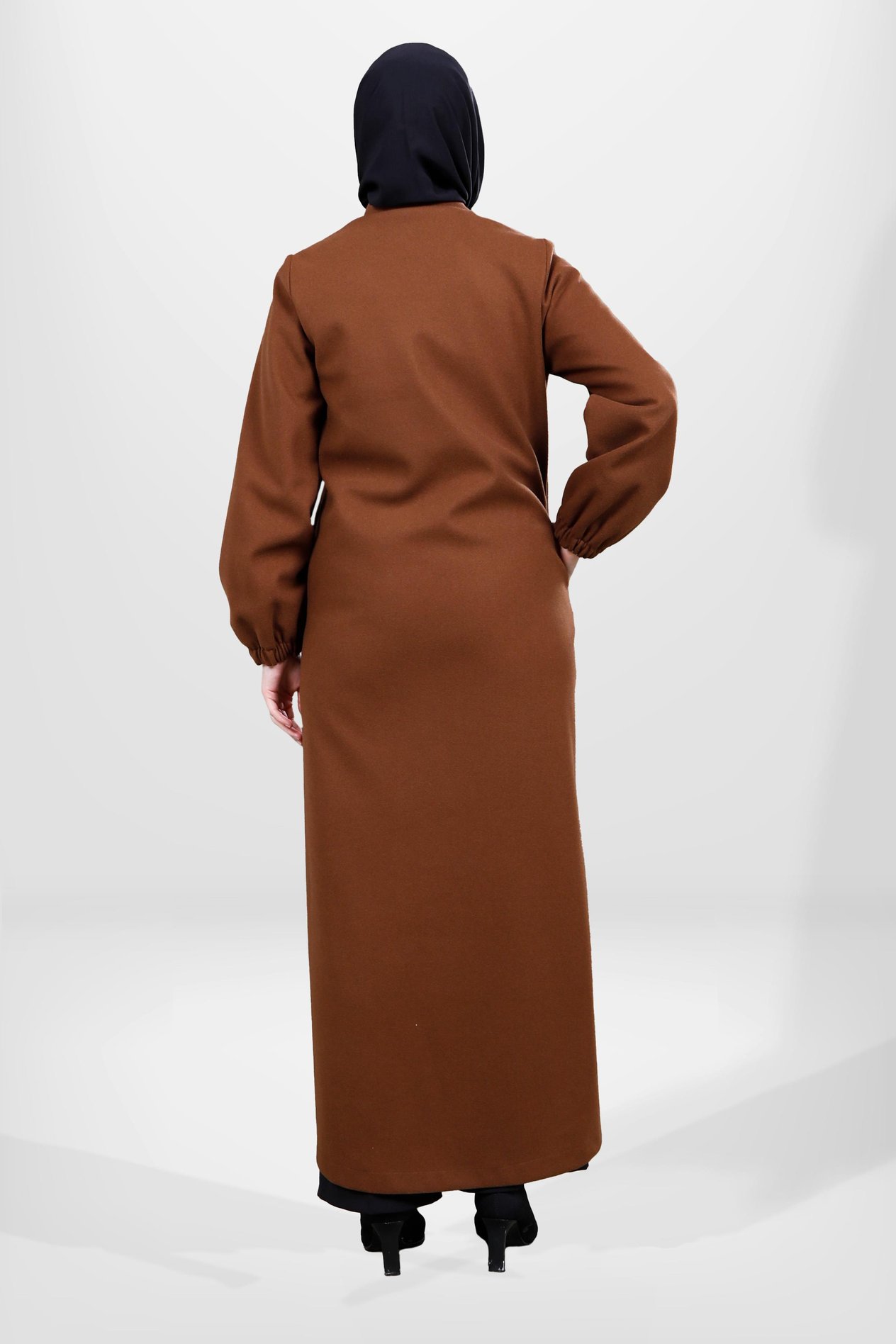 Beyza-3848 KAŞE MANTO KAHVE