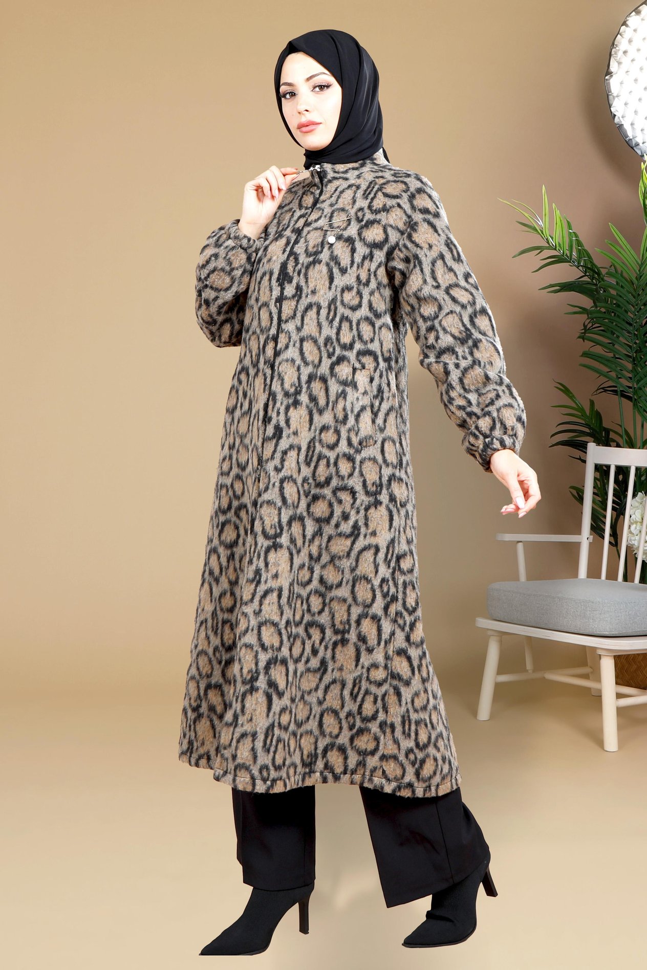 Beyza-3849 PELUŞ KAP LEOPAR DESENLİ