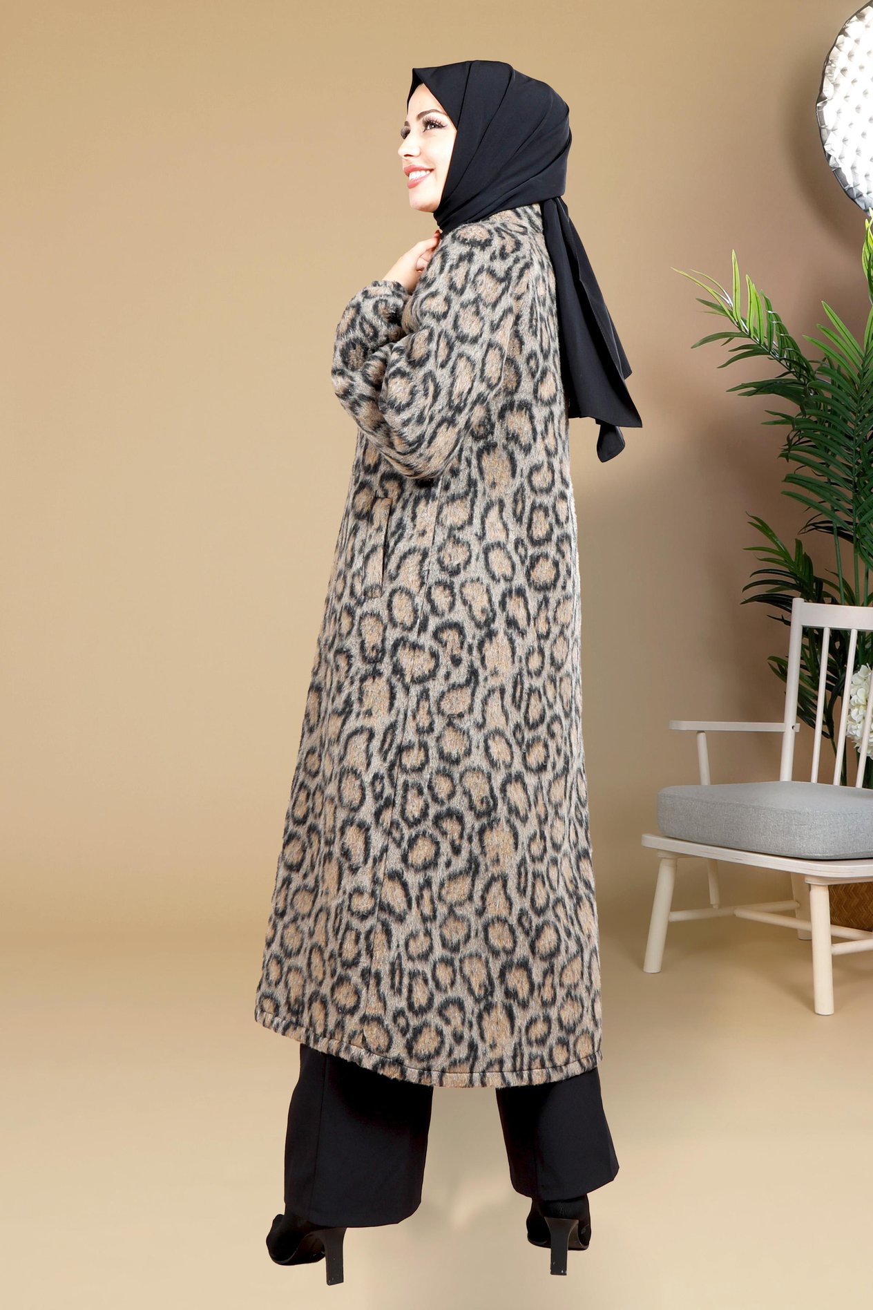 Beyza-3849 PELUŞ KAP LEOPAR DESENLİ
