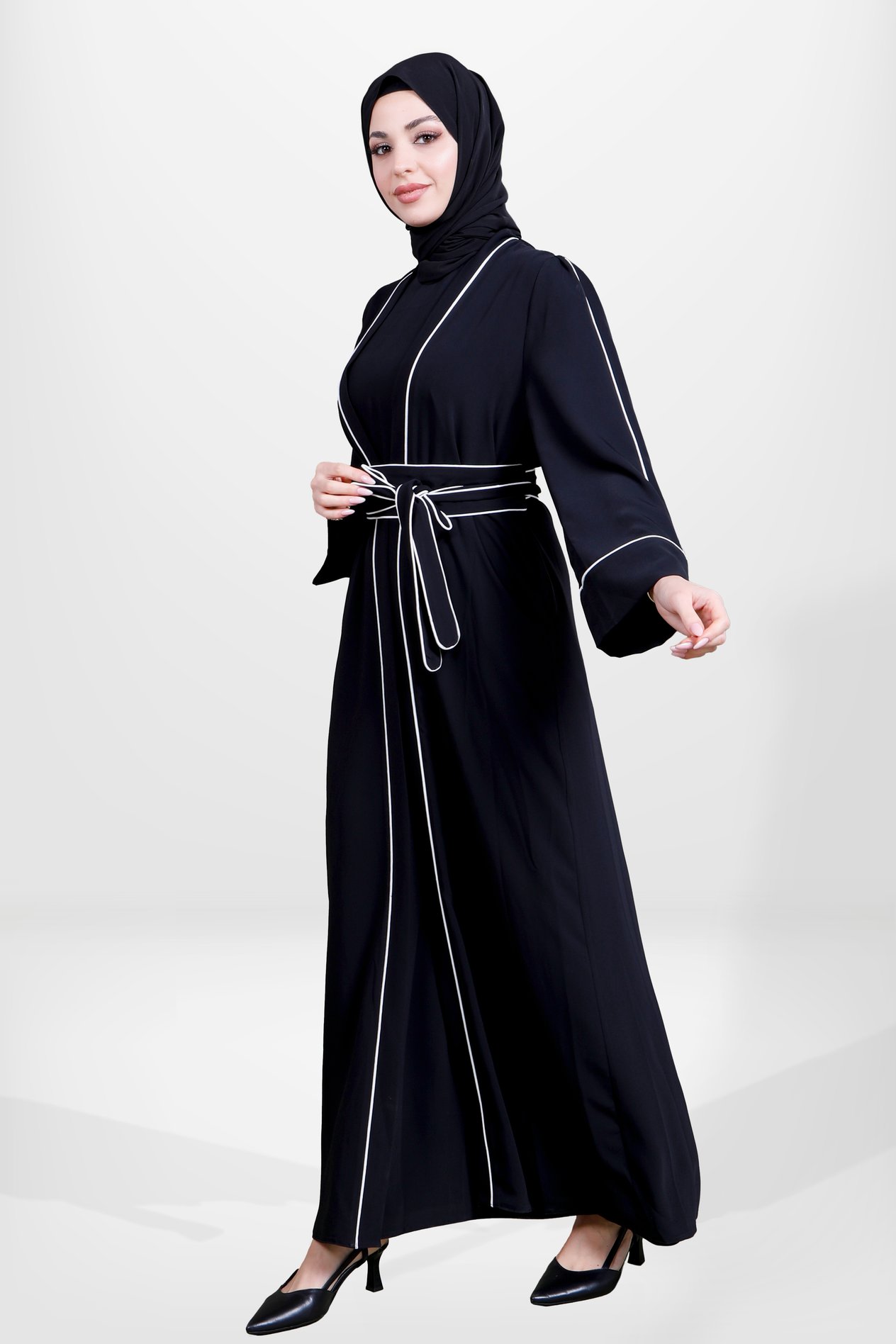 Beyza-3863 ABAYA TAKIM SİYAH