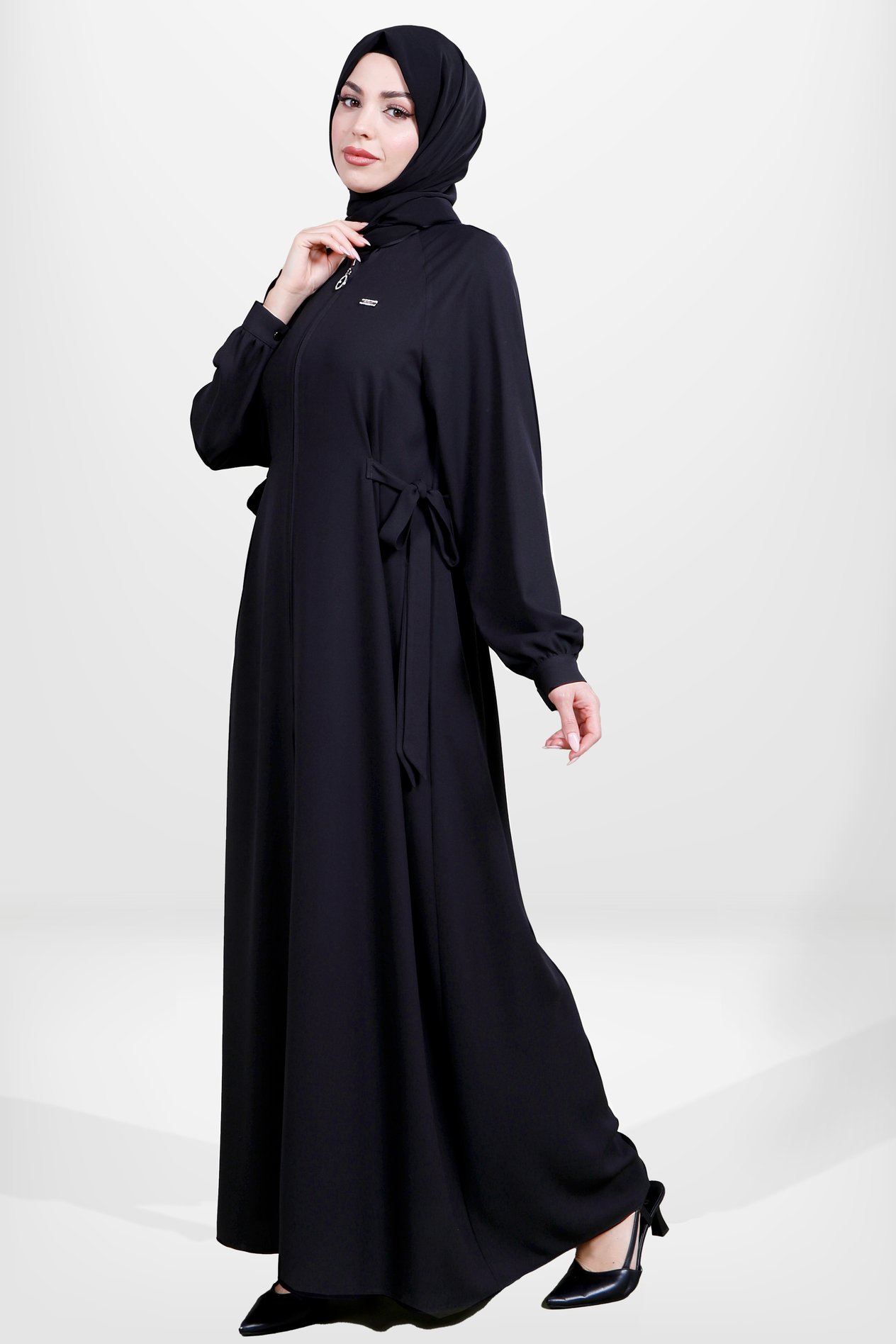 Beyza-3915 FERACE BAĞCIKLI SİYAH