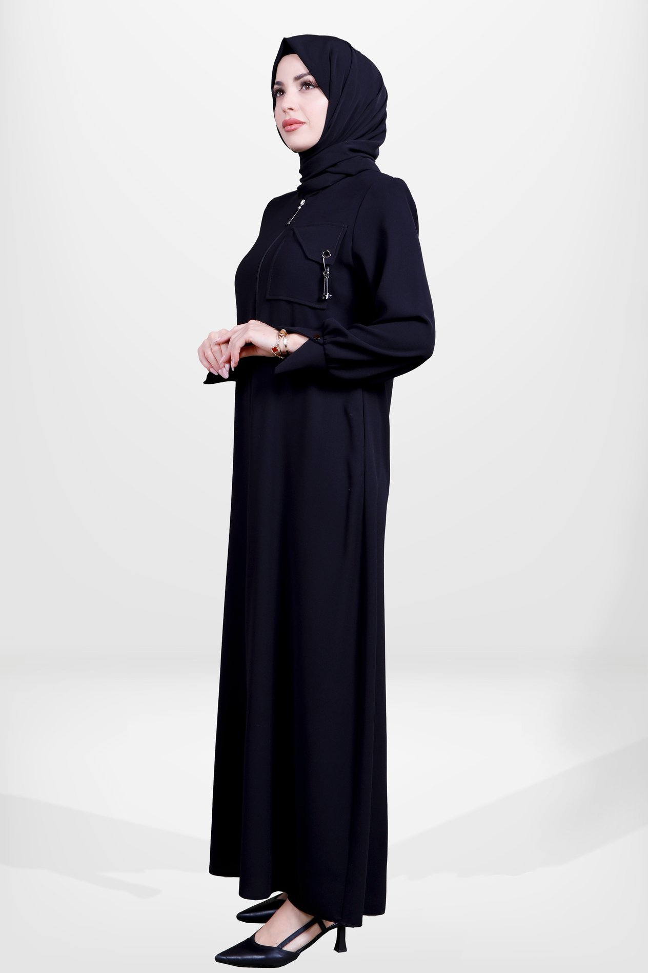 Beyza-3924 FERACE MANŞETLİ SİYAH