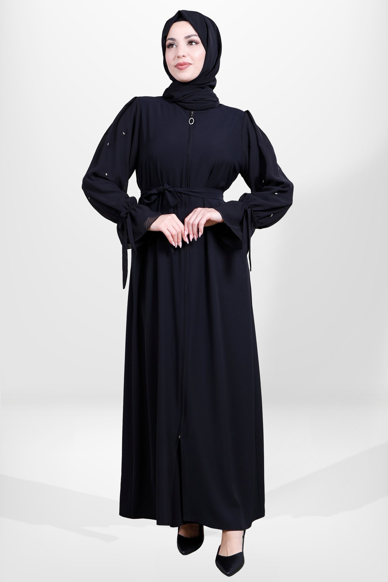 Beyza-3928 FERACE TAŞLI SİYAH