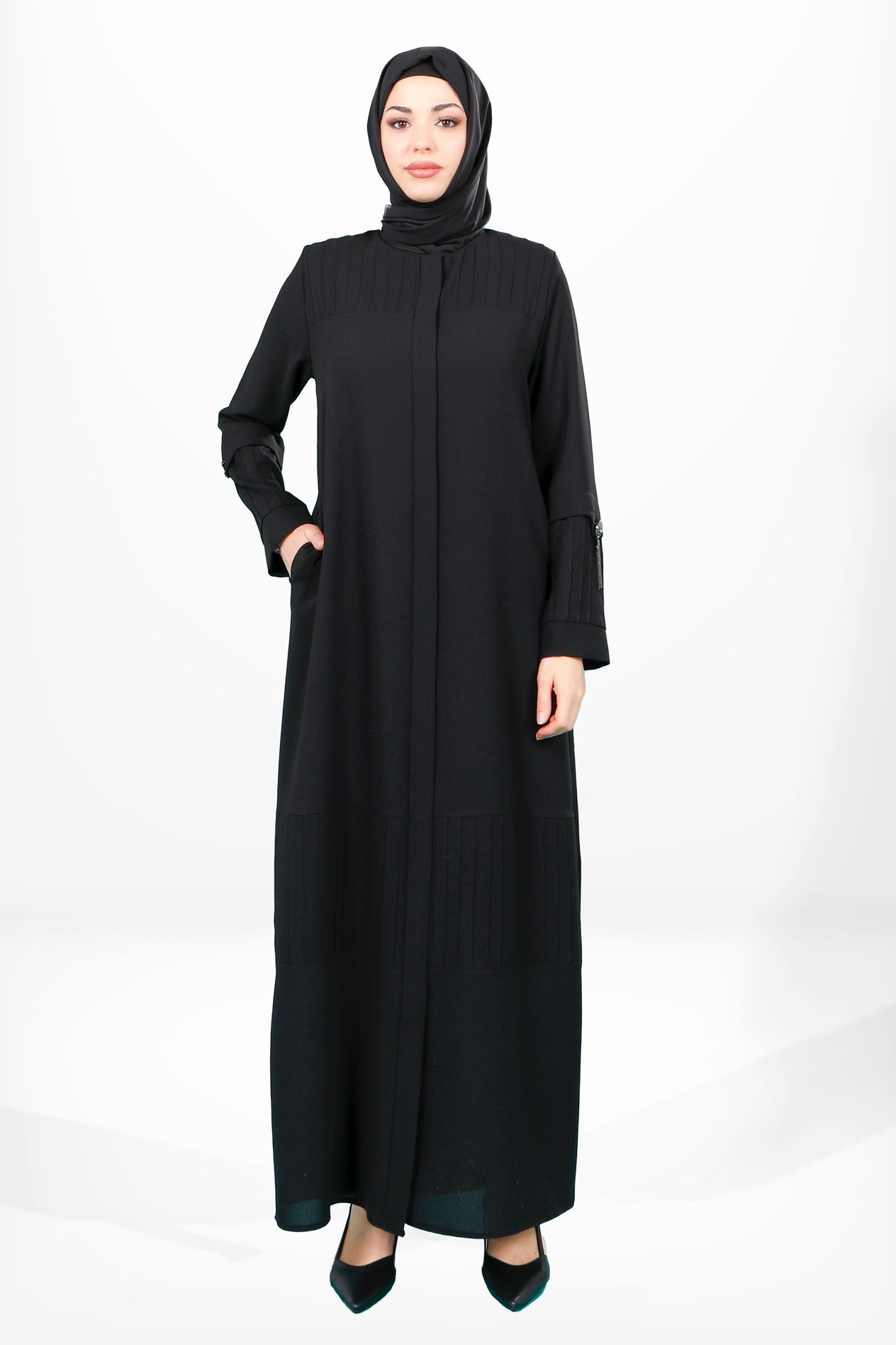 Beyza-3970 FERACE NERVÜRLÜ SİYAH