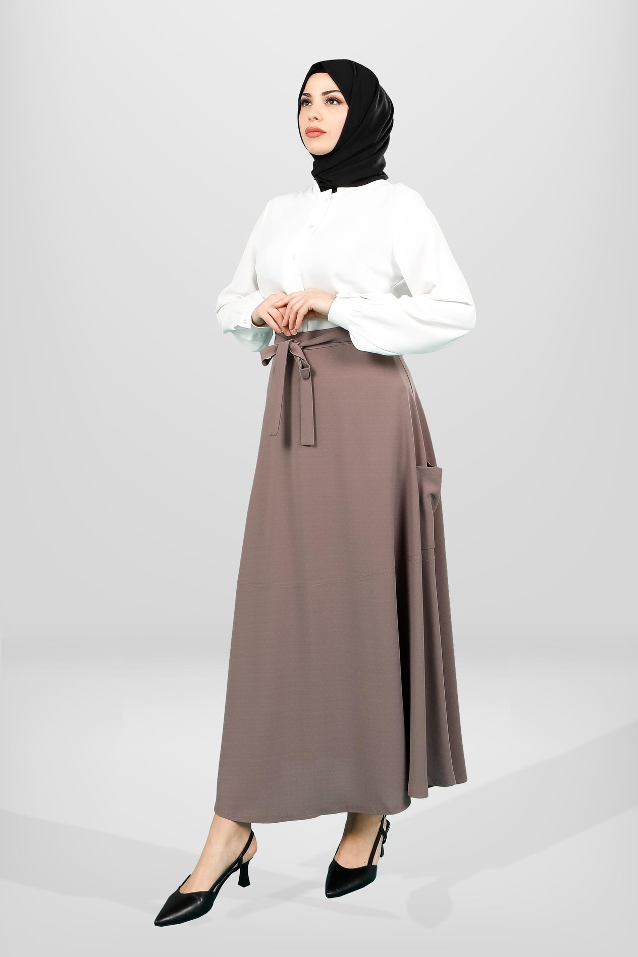 Markasız-4119 ETEK KLOŞ BEJ