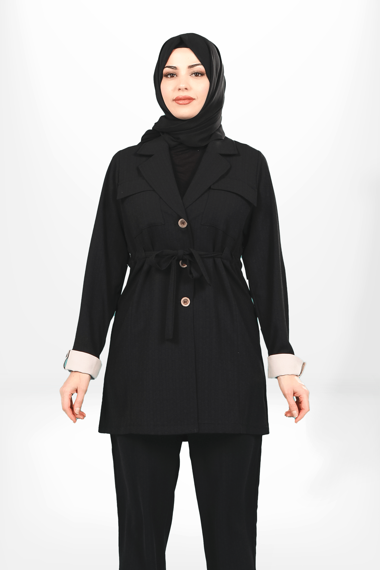 Markasız-4121 CEKET SAFARİ SİYAH