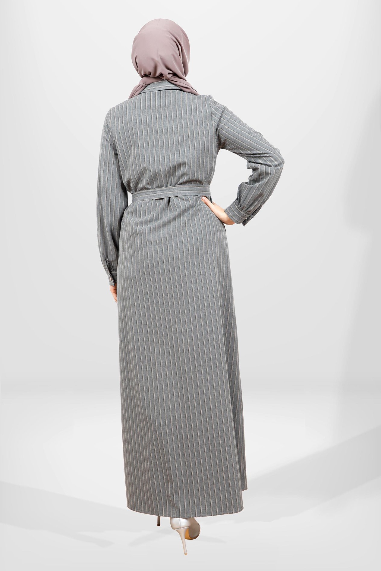 Beyza-5559 ELBİSE GRİ