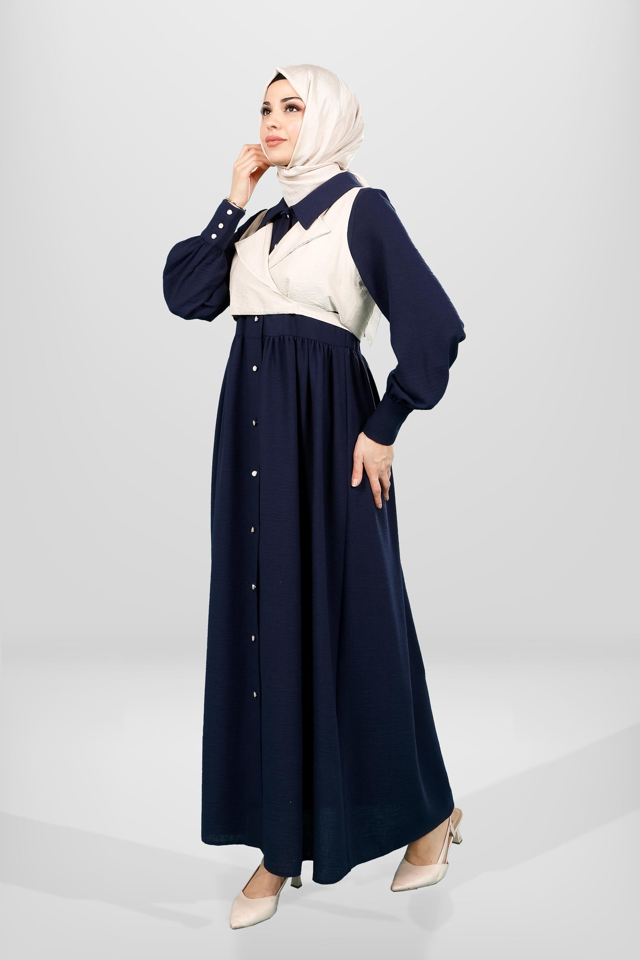 Beyza-5596 ELBİSE LACİVERT