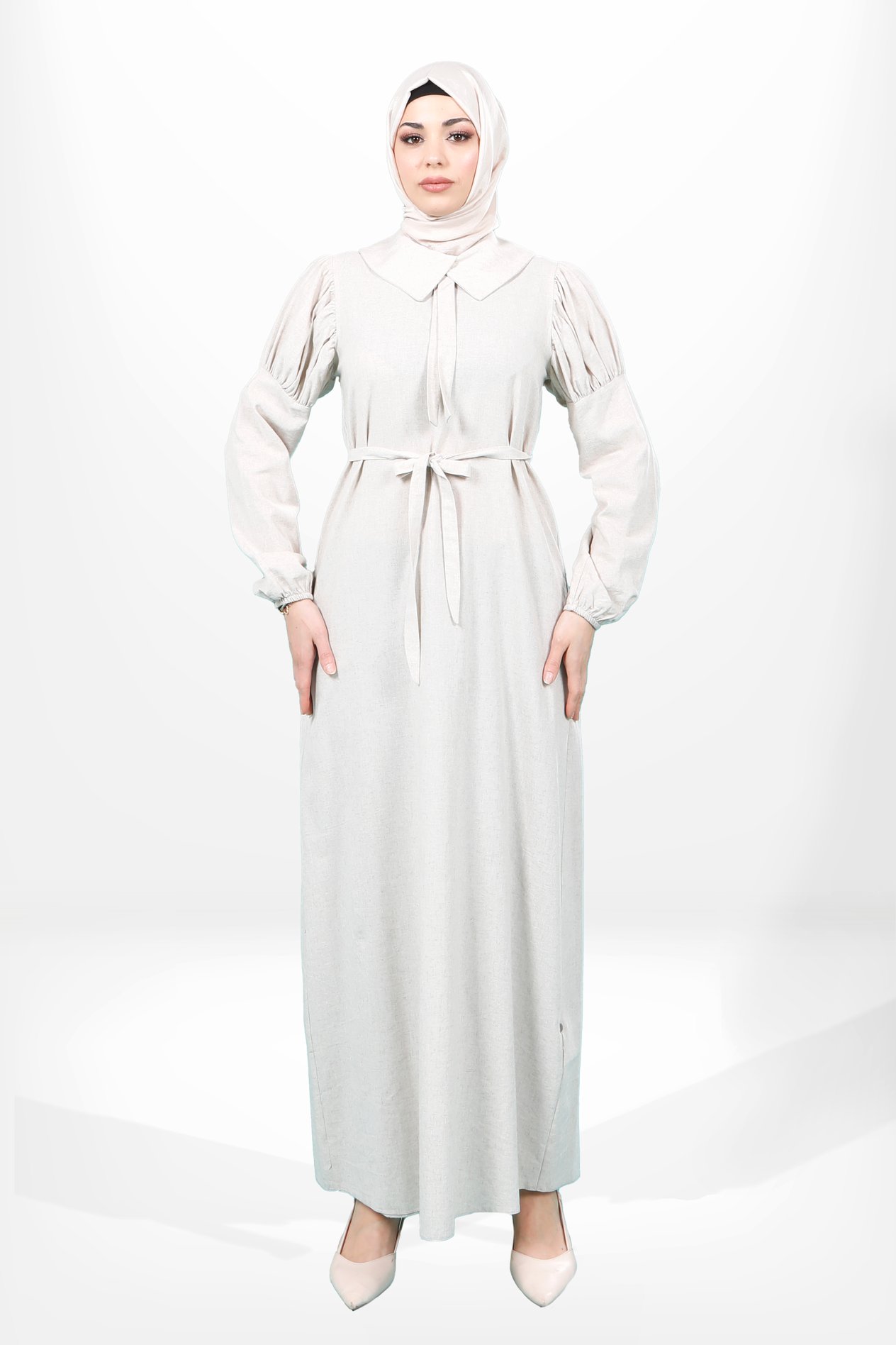 Beyza-5606 ELBİSE BEJ