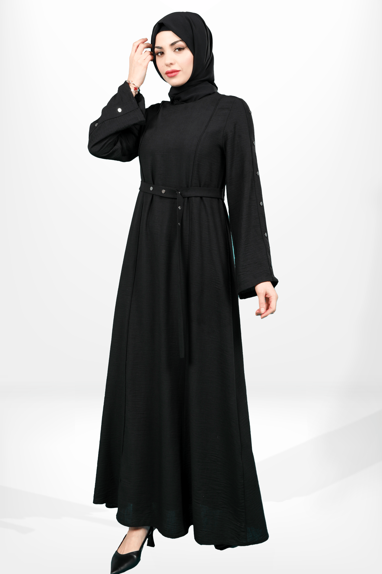 Beyza-5650 ELBİSE ÇITÇITLI SİYAH
