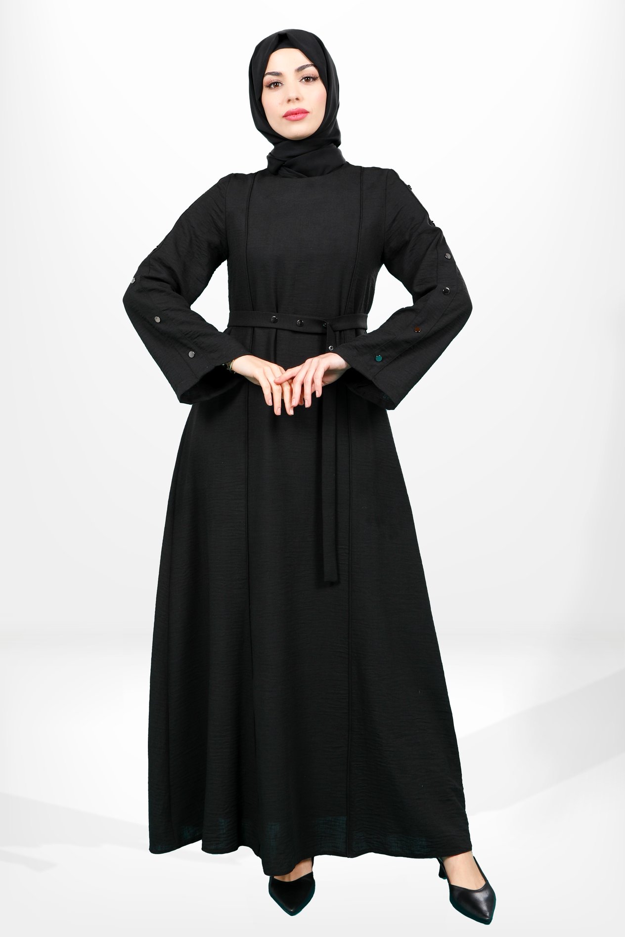 Beyza-5650 ELBİSE ÇITÇITLI SİYAH