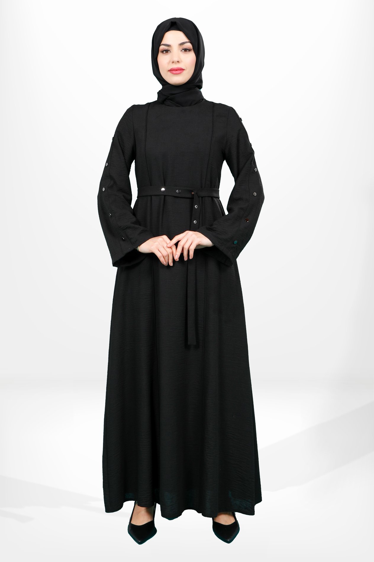 Beyza-5650 ELBİSE ÇITÇITLI SİYAH