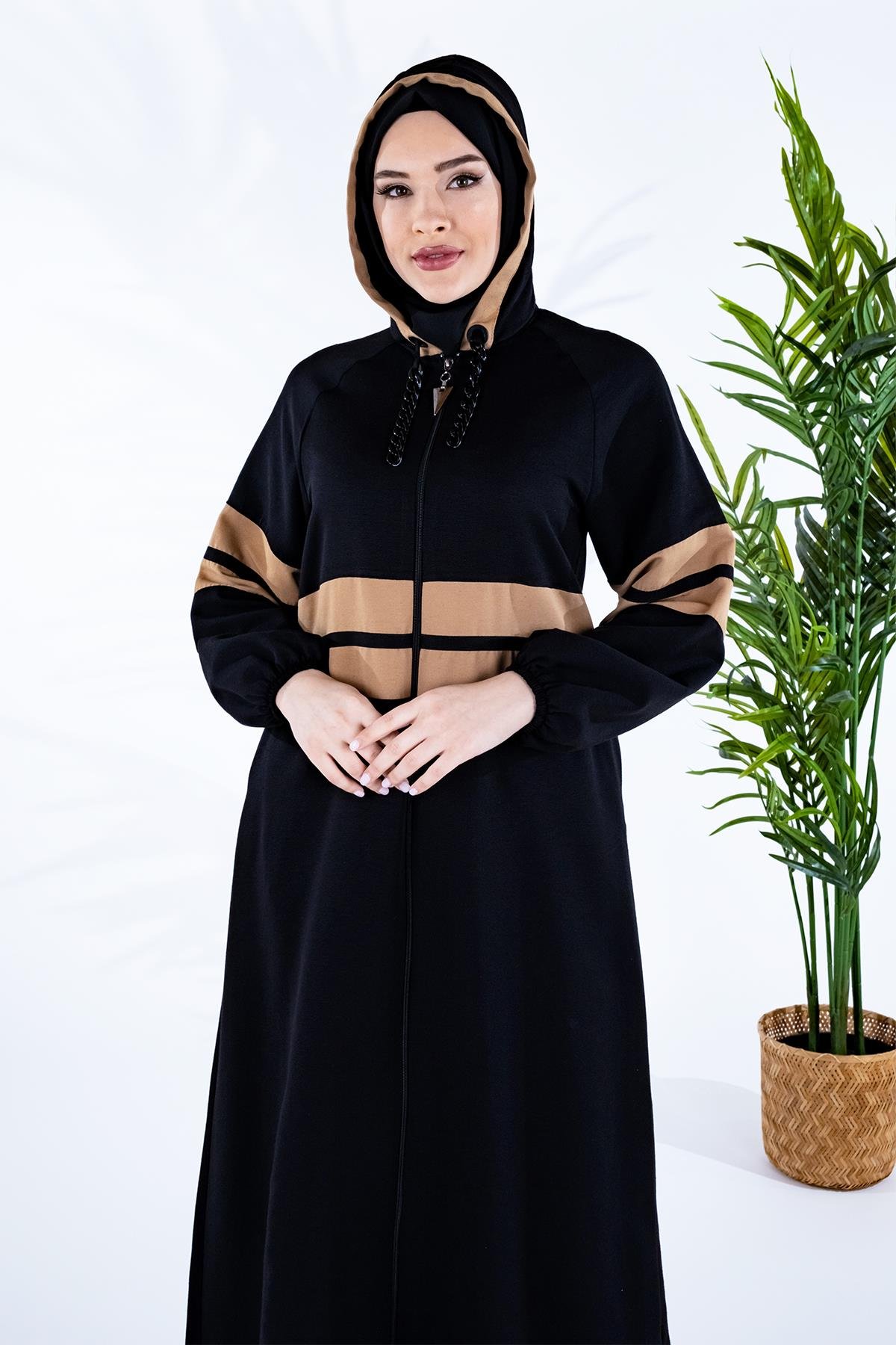 Beyza-ABANT FERACE SİYAH KETEN