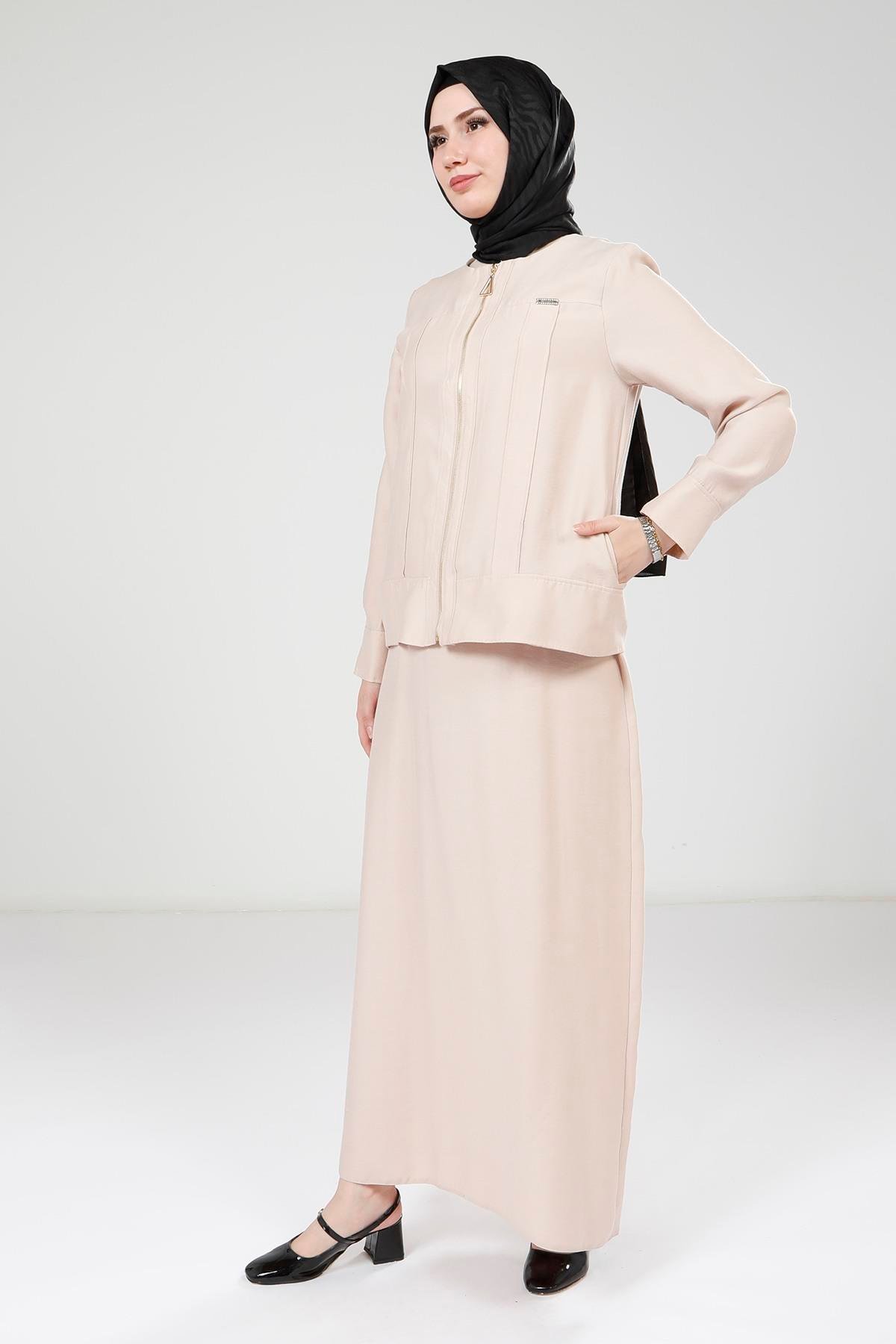 Beyza-Beyza Bej Ceketli Elbise 9399