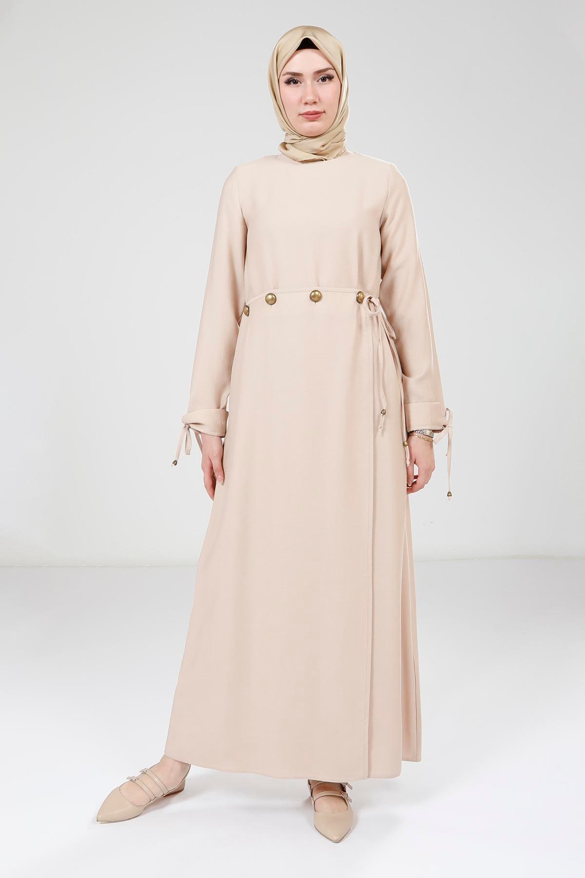 Beyza-Beyza Bej Elbise 9179