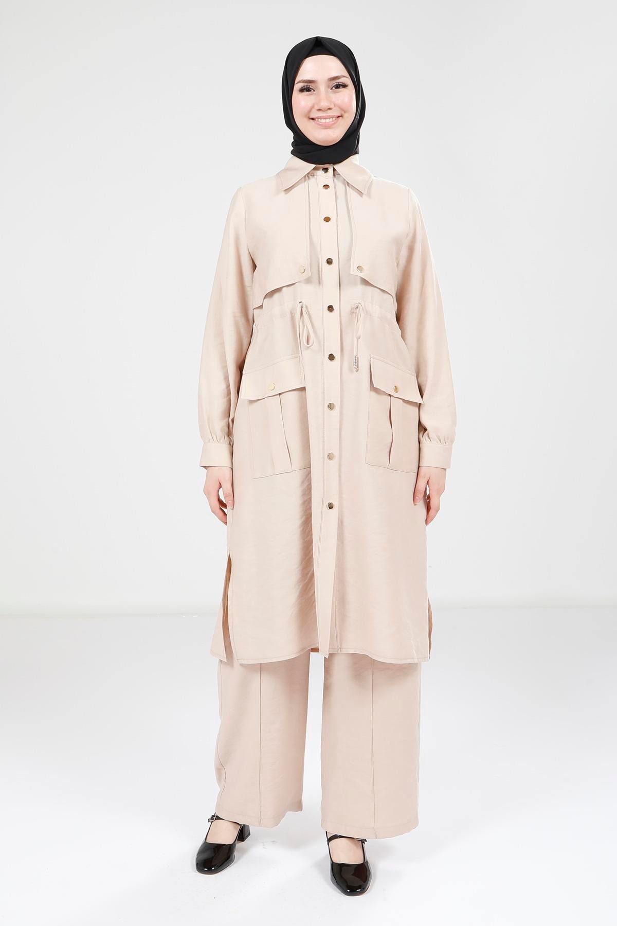 Beyza-Beyza Bej Tunik Pantolon Takım 9240