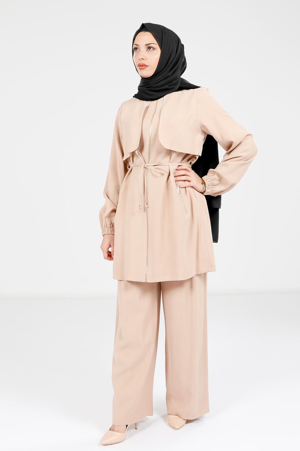 Beyza-Beyza Ceket ve Pantolon Takım Bej 9183