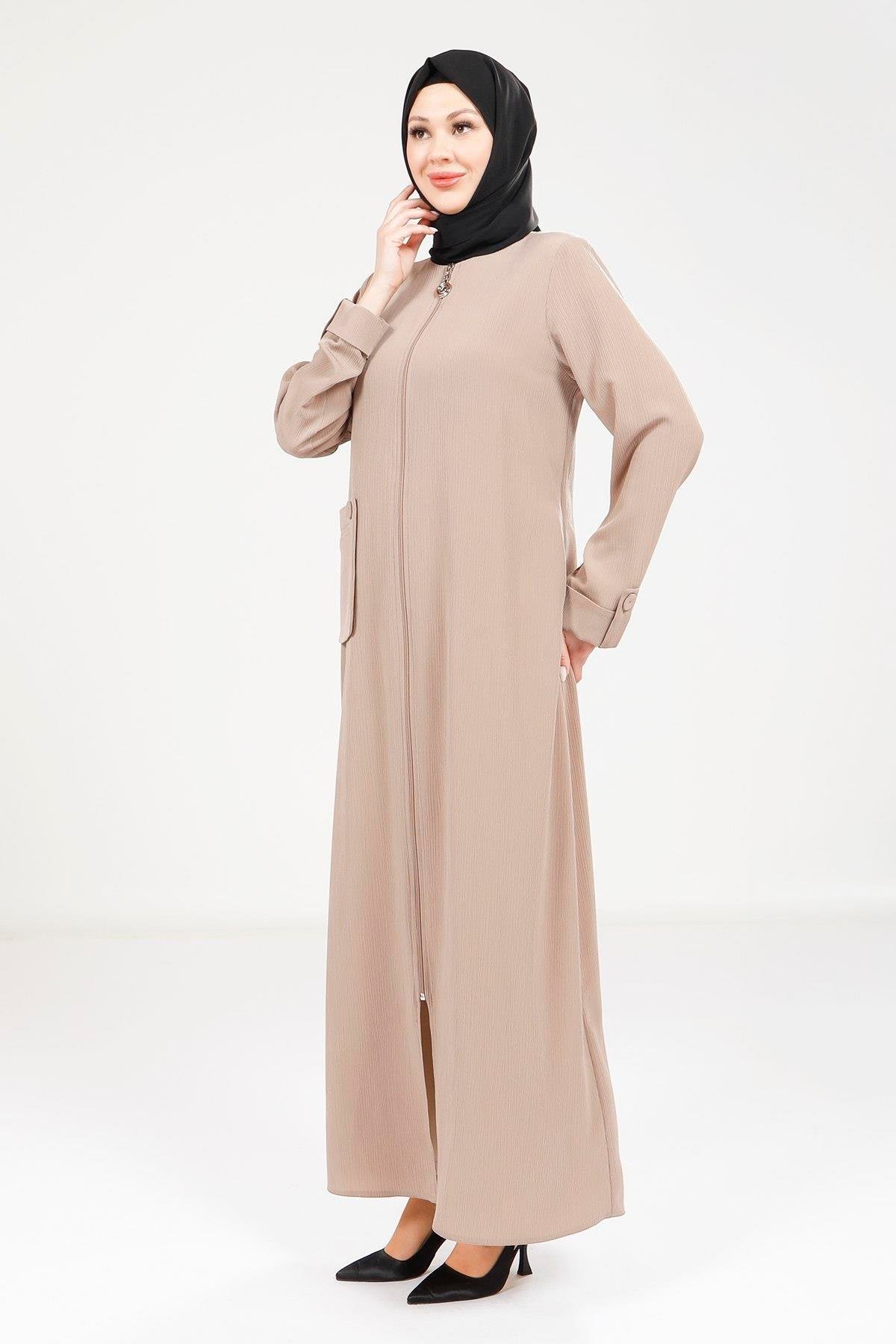 Beyza-Beyza Cepli Taş Renk Ferace 9207