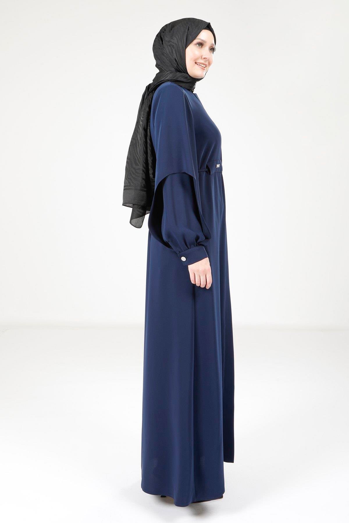 Beyza-9169 FERACE ÇİFT KOL LACİVERT