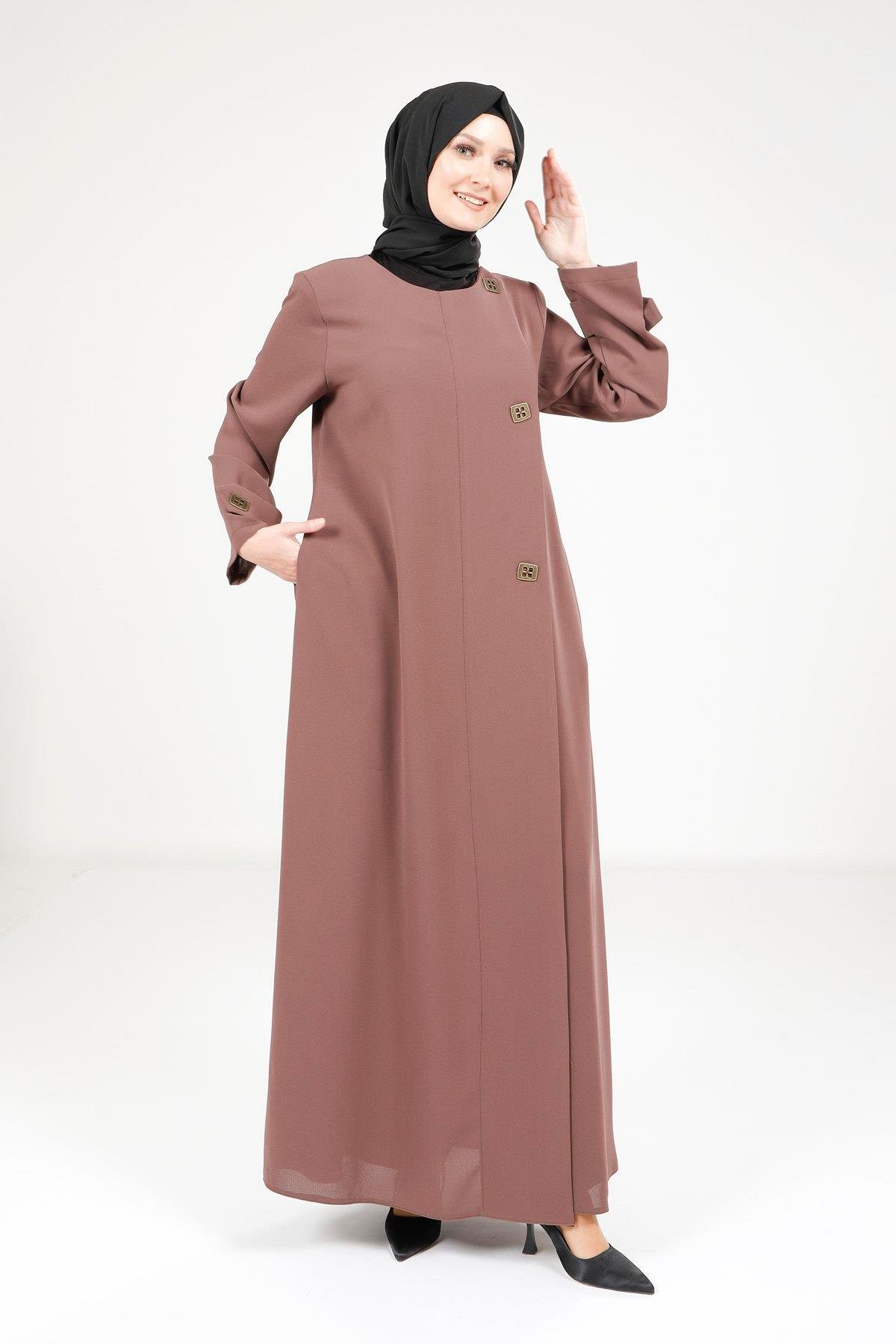 Beyza-9288 FERACE ŞIK DÜĞMELİ KAPİÇİNO