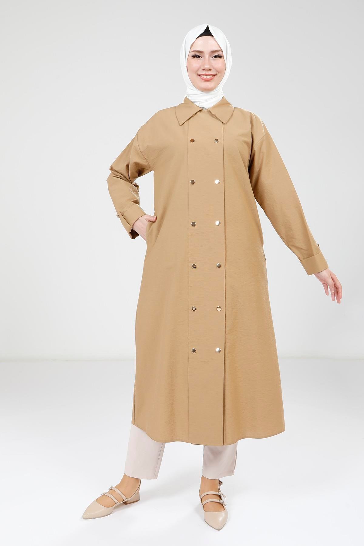 Beyza-Beyza Düğmeli Camel Renk Giy Çık 9234