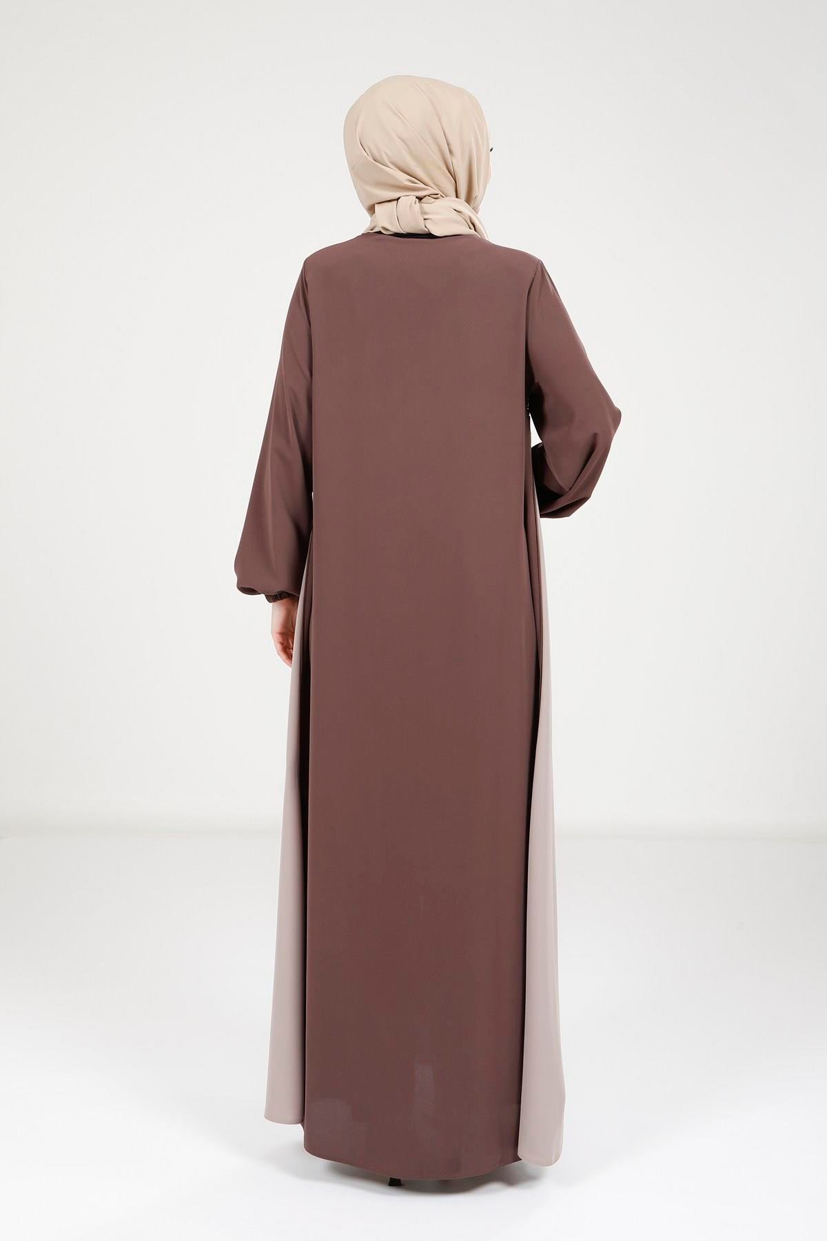 Beyza-9326 FERACE ÇİFT RENK KAHVE