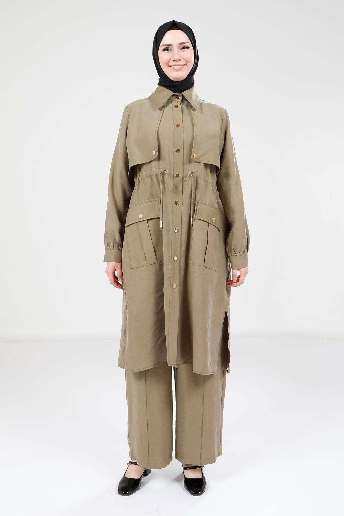 Beyza-Beyza Haki Tunik Pantolon Takım 9240