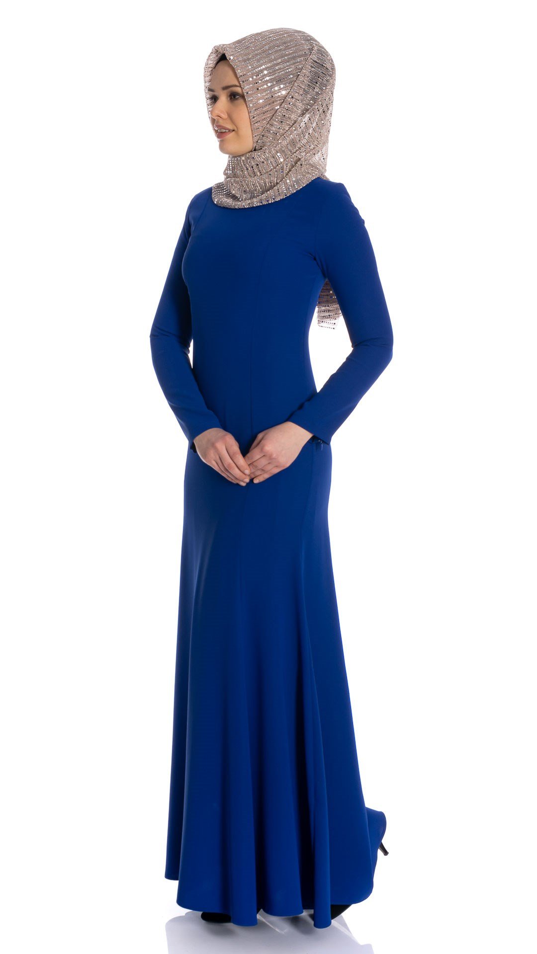 Beyza-NURCAN İÇ ELBİSE SAKS MAVİSİ SUZİ
