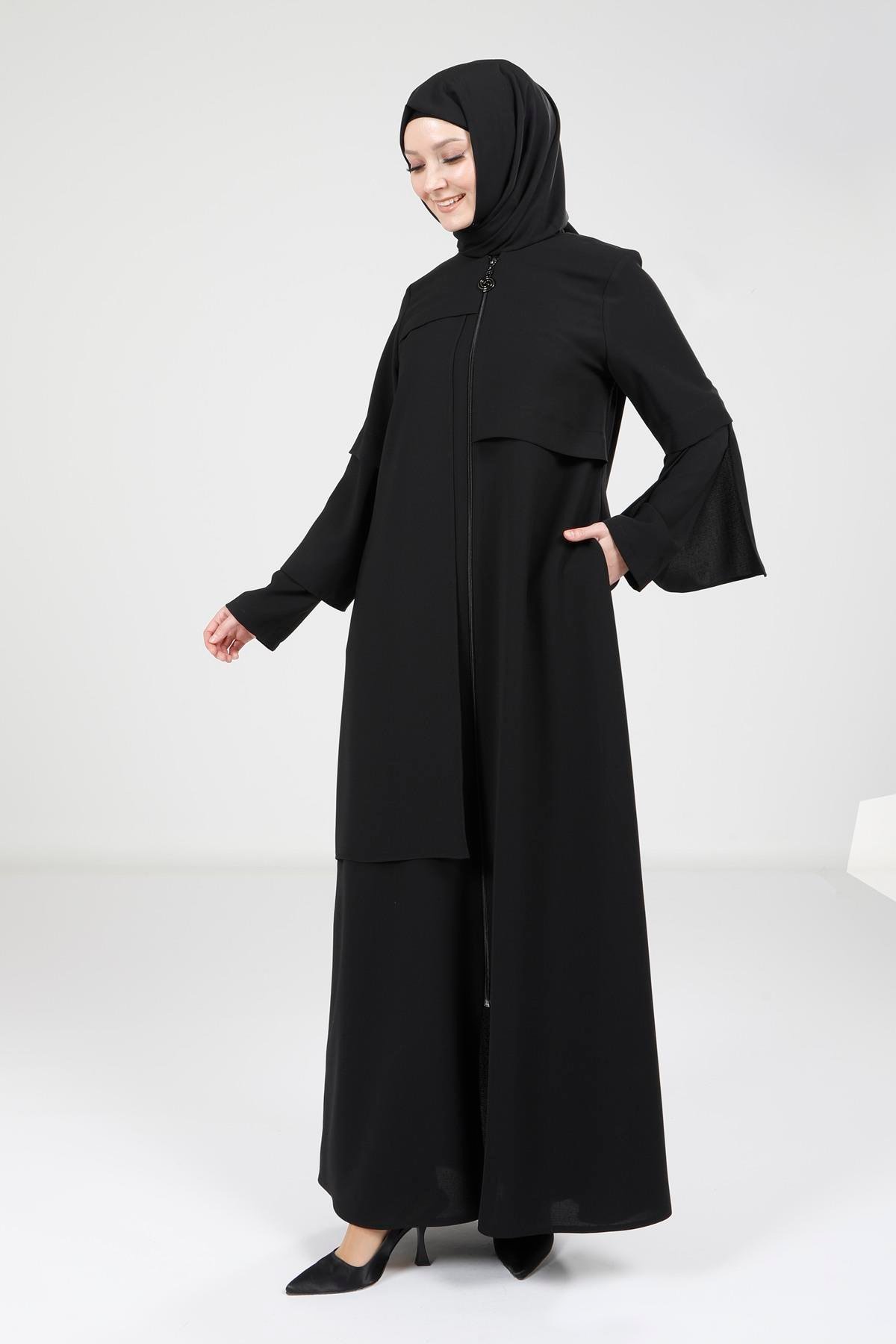 Beyza-9161 FERACE PARÇALI SİYAH